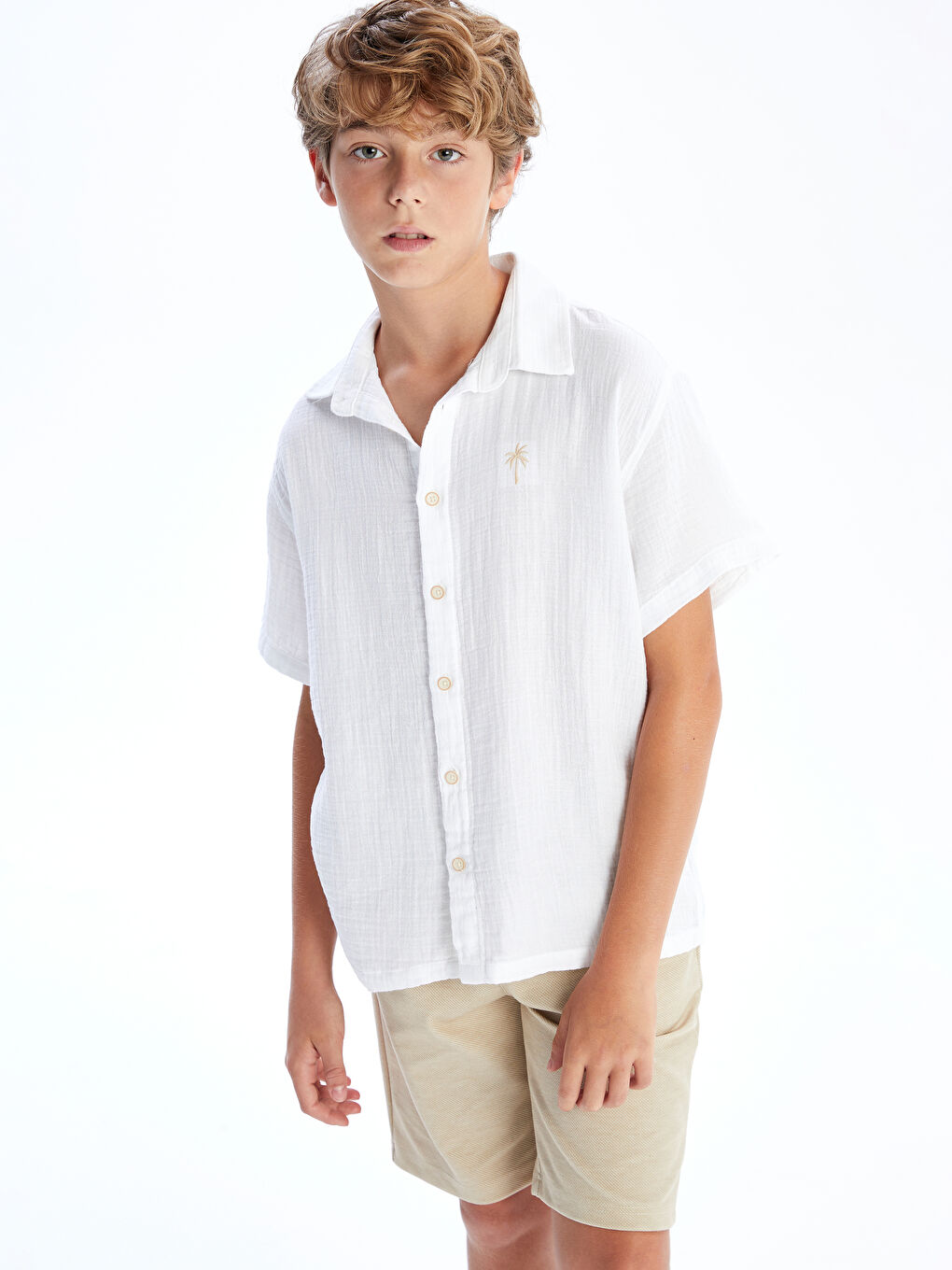 LCW Kids Short Sleeve Boys' Shirt -S5BN67Z4-Q6K
