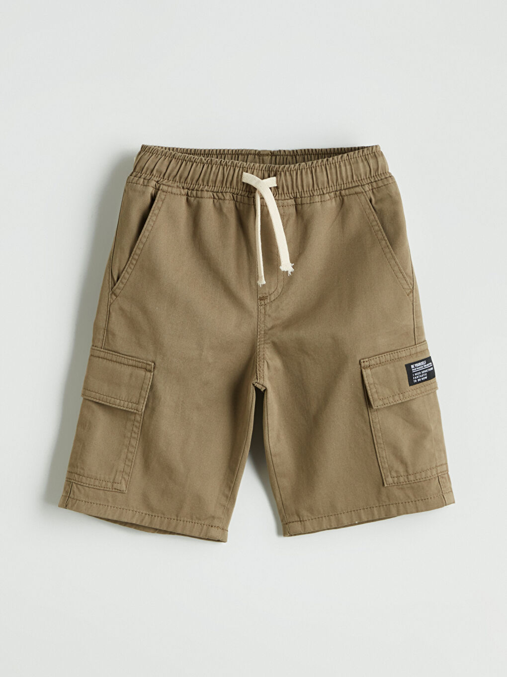 Boys' Cargo Shorts with Elastic Waist -S5BN71Z4-GYP