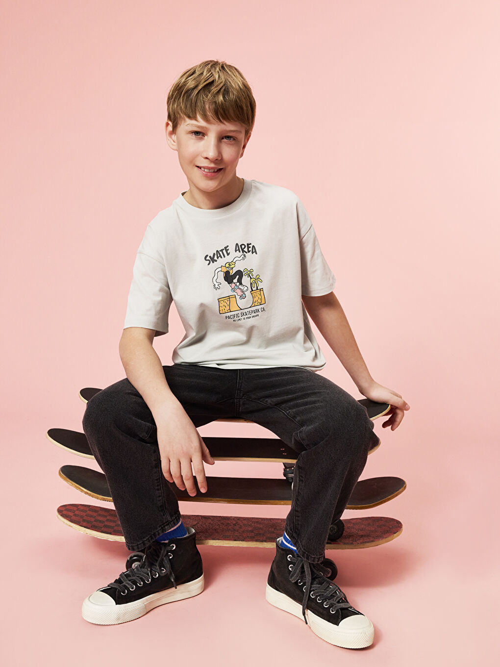 Adjustable Elastic Waist Boys' Jeans -S5BN72Z4-326