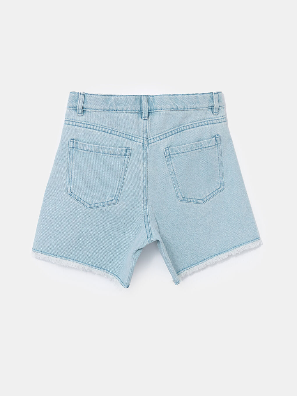 Plain Ripped Detailed Girls Shorts-1
