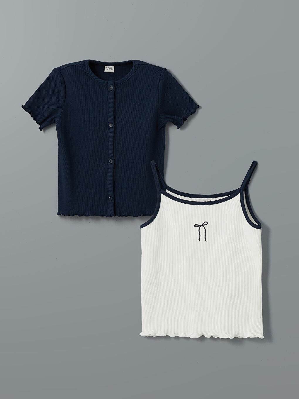 Crew Neck Girl'S Crop T-Shirt And Tank Top -S5BN95Z4-HRC