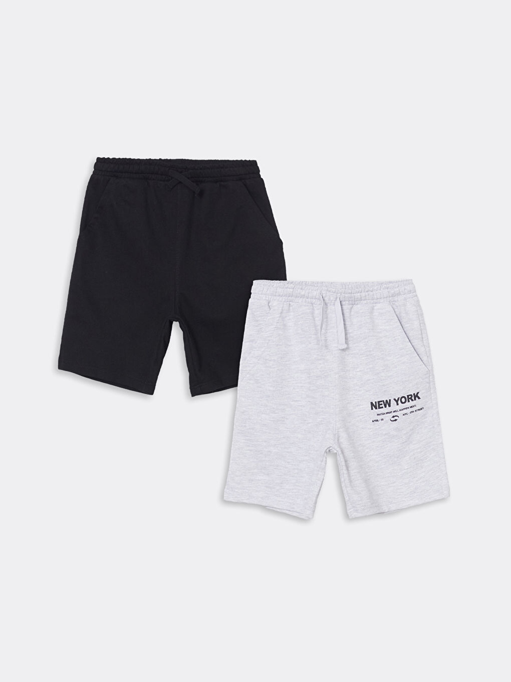 New York Printed Drawstring Boys' Shorts 2 Pack -S5BO14Z4-LAK