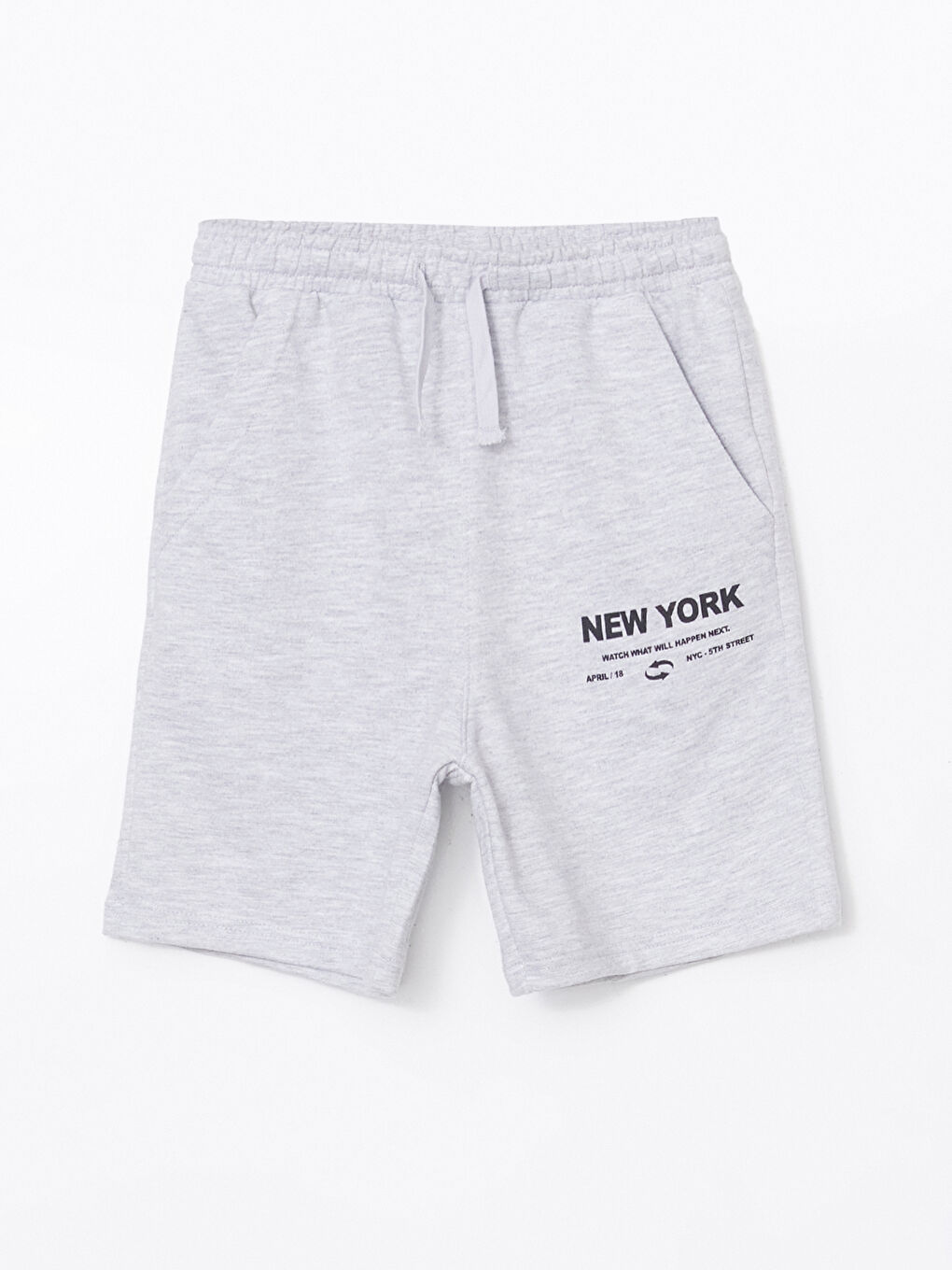 New York Printed Drawstring Boys' Shorts 2 Pack -S5BO14Z4-LAK