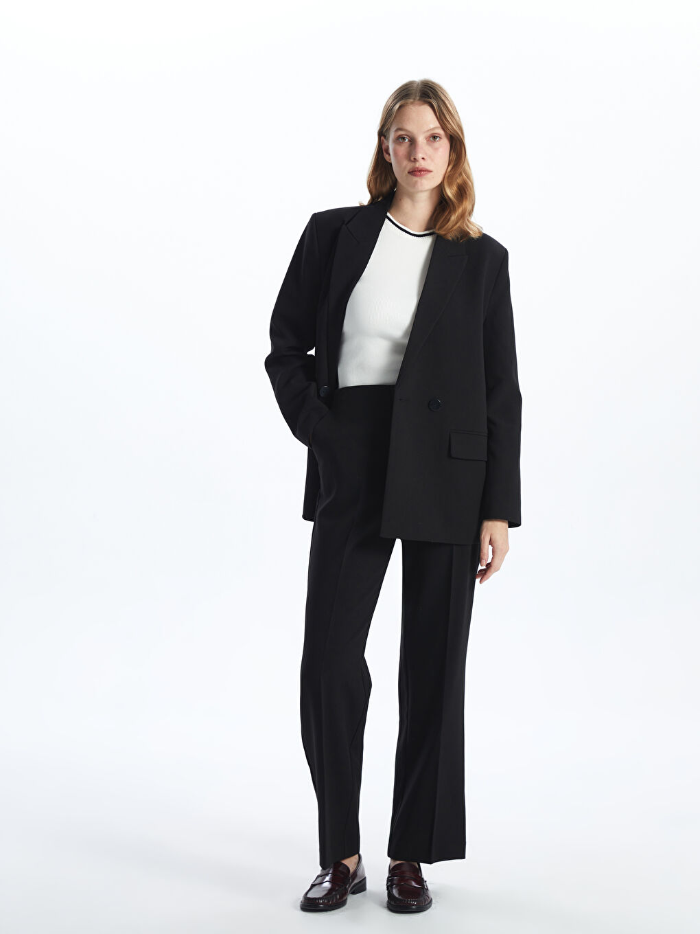Ženske plisirane pantalone klasičnog kroja -S5BO28Z8-CVL