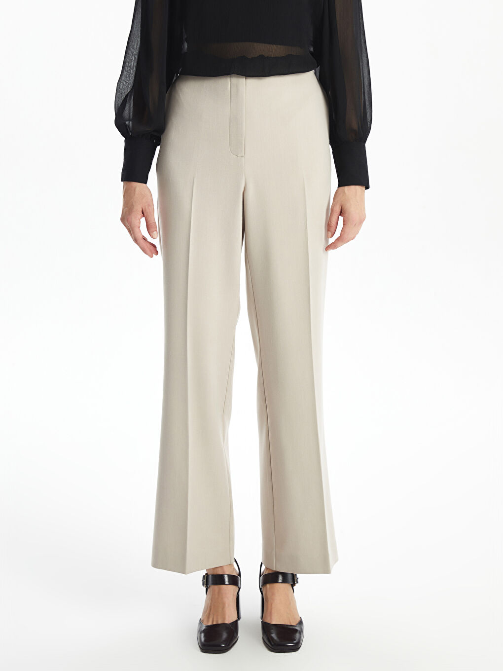 Standard Fit Pleated Women's Trousers -S5BO28Z8-FGB