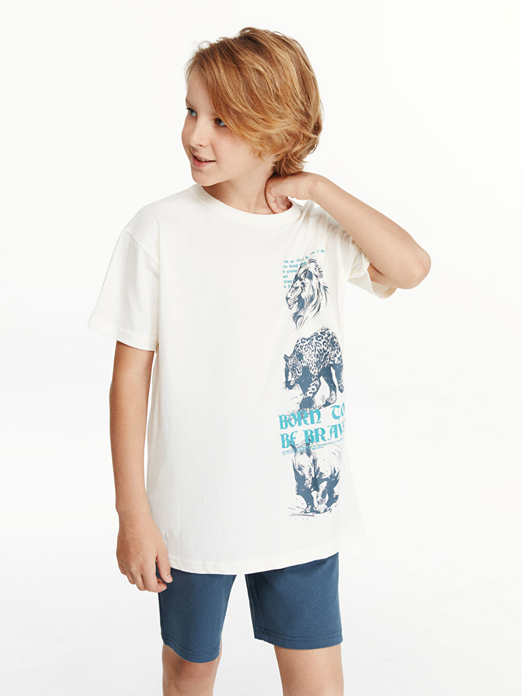 Crew Neck Boys' T-Shirt and Shorts -S5BO38Z4-FDJ