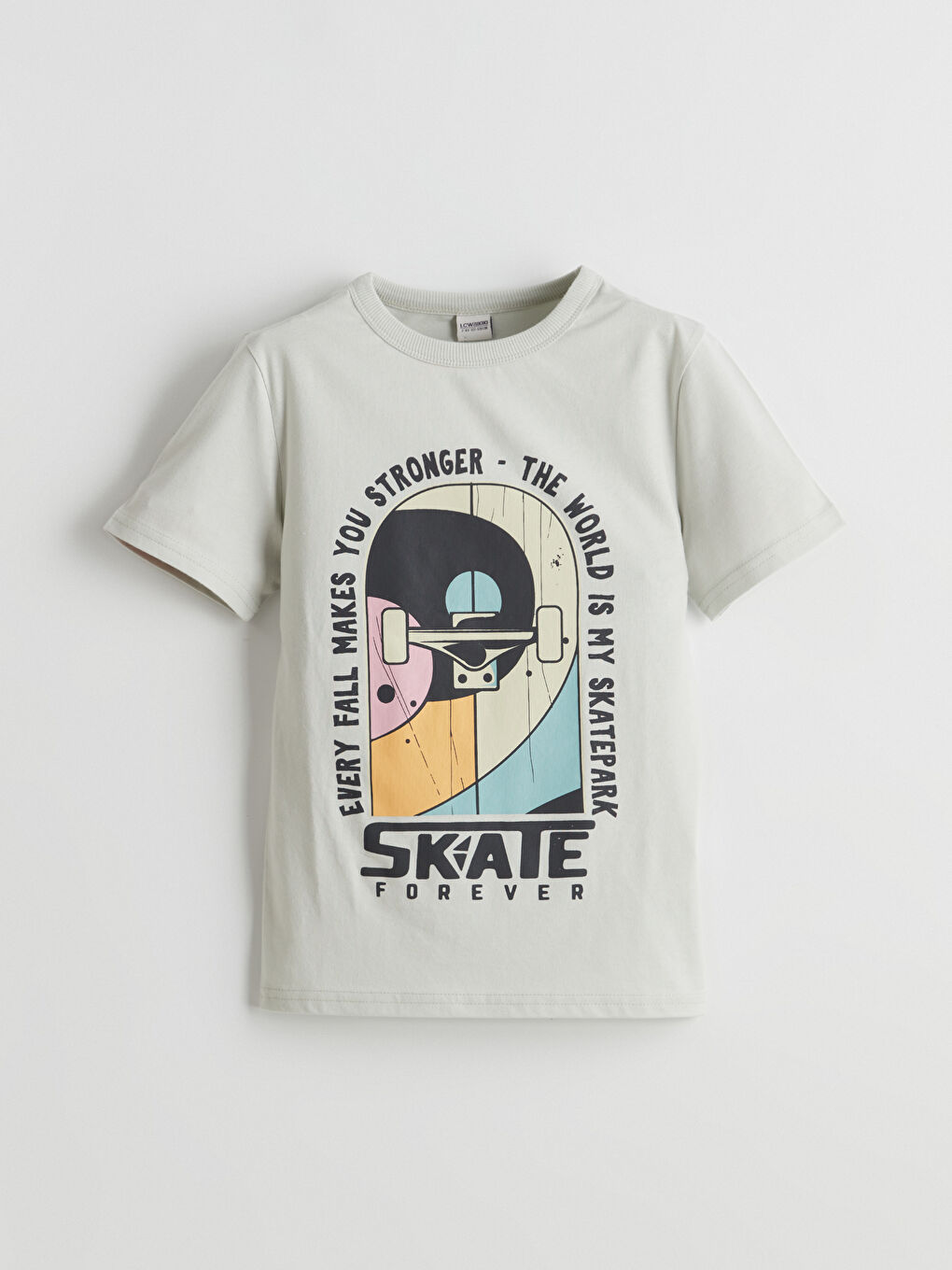 Gri Bisiklet Yaka Erkek Çocuk Tişört