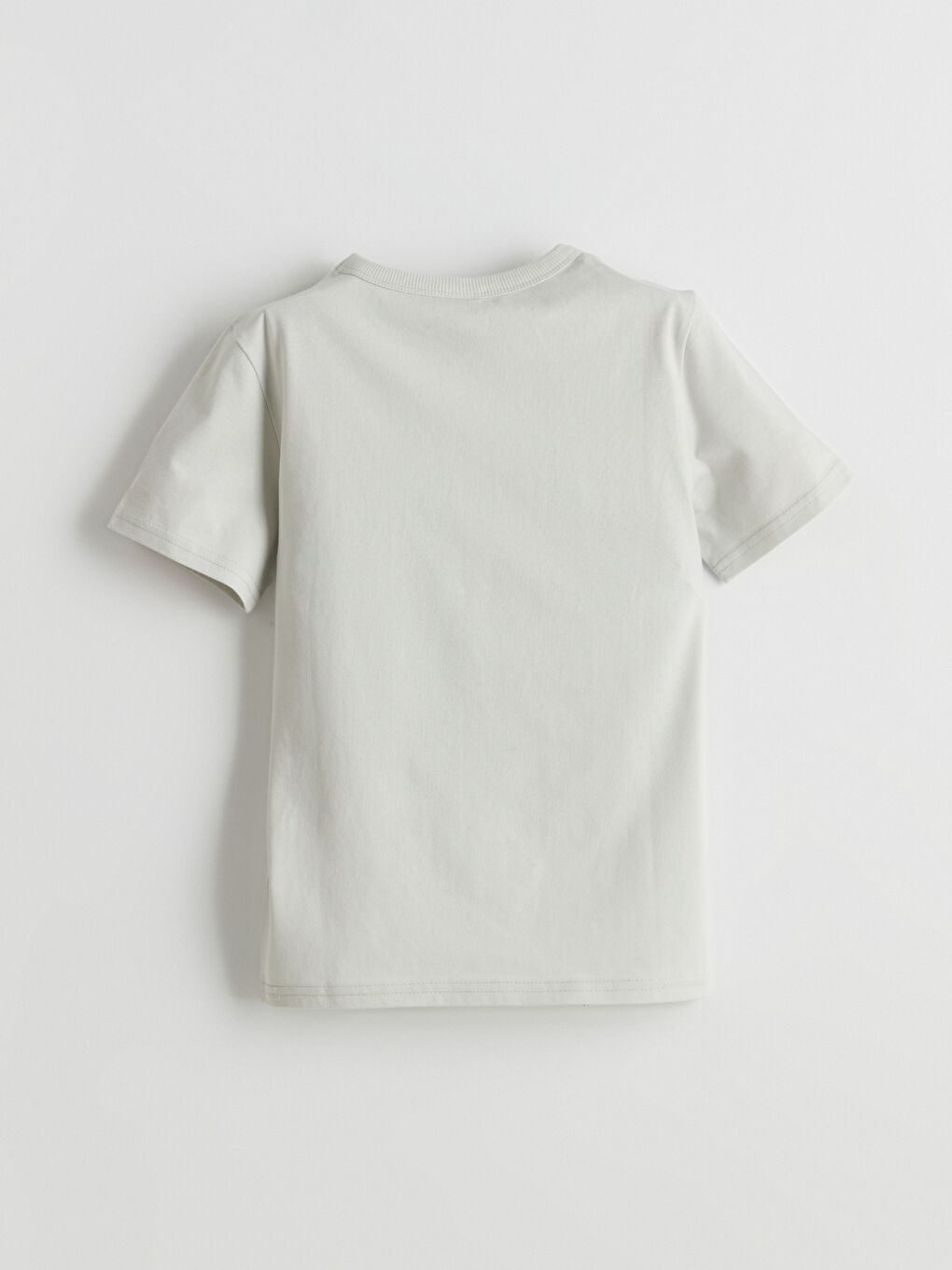 Gri Bisiklet Yaka Erkek Çocuk Tişört-2