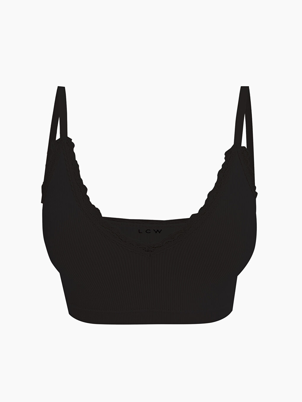 Siyah Balensiz Dolgusuz Dantel Detaylı Büstiyer