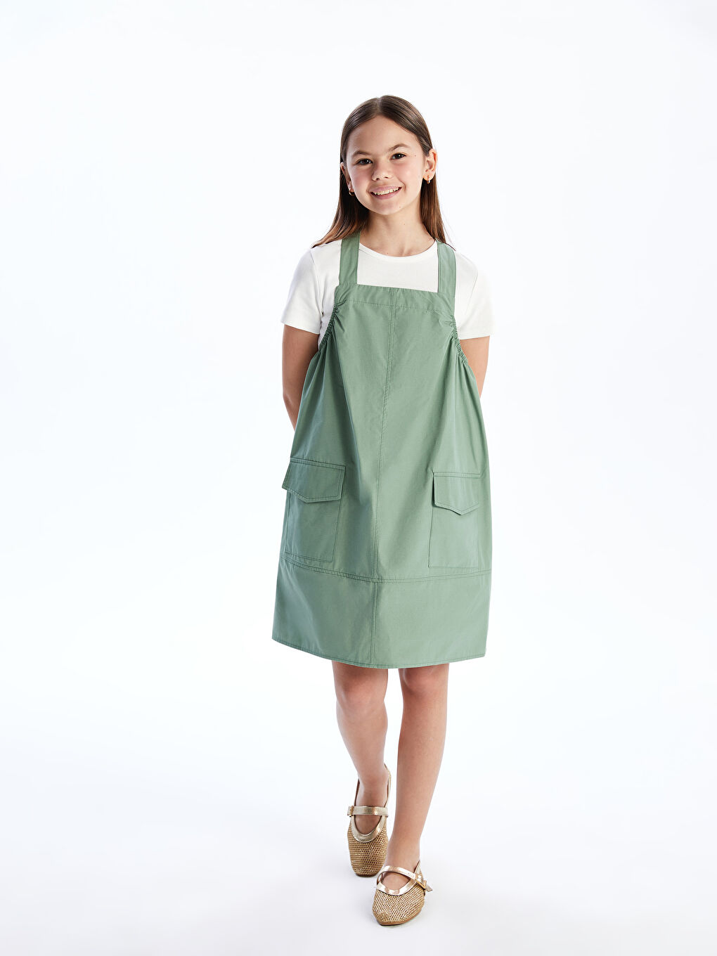 LCW Kids Girl's Overalls Dress -S5BO61Z4-RMT