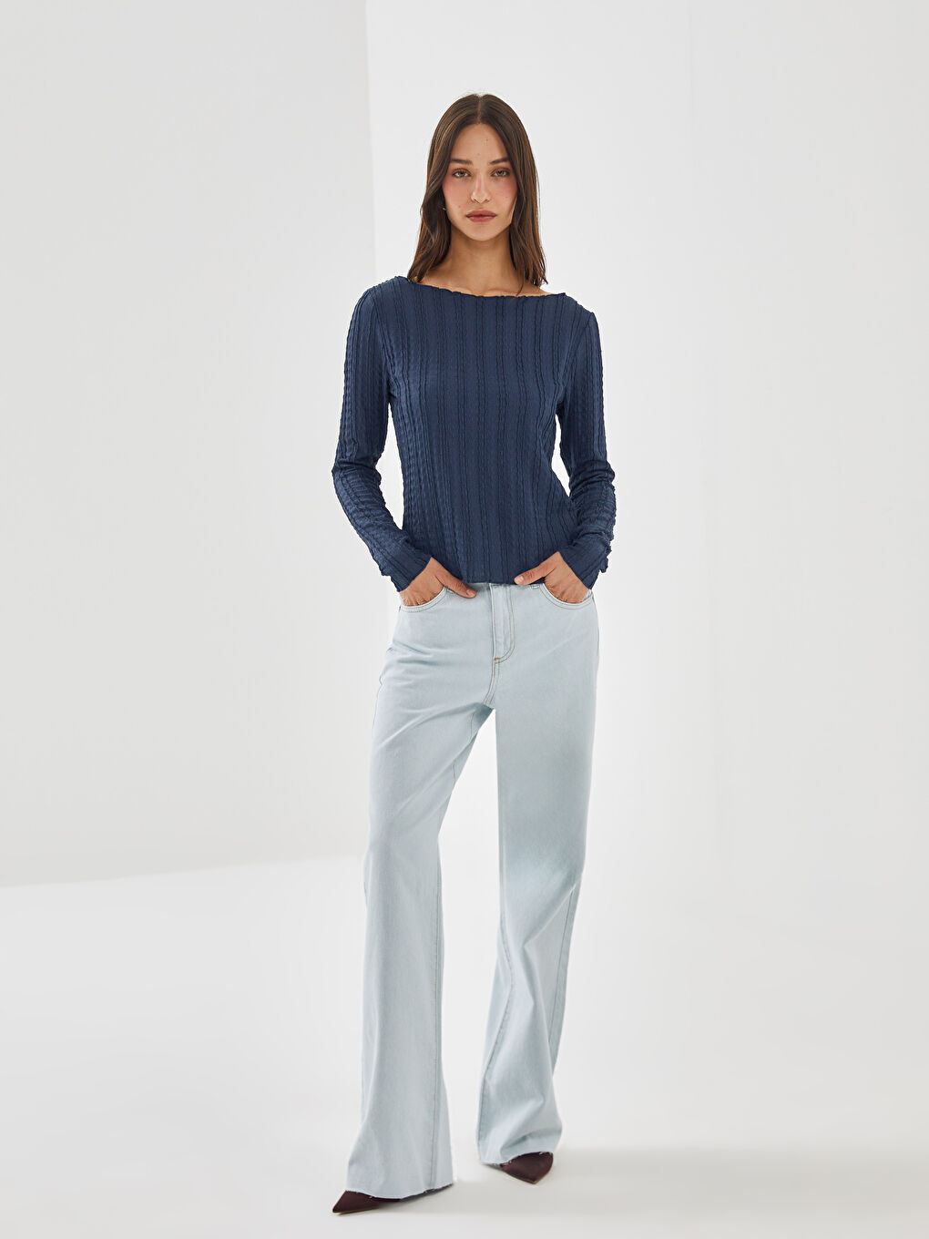 TAMNO PLAVA Bluza Žena -S5BO79Z8-HRZ