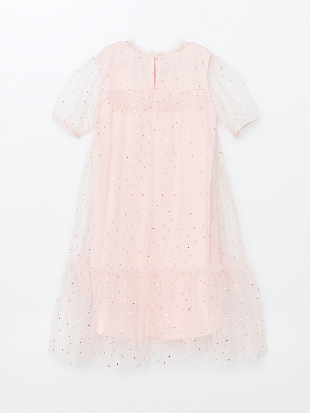 LCW Kids Crew Neck Sparkly Girls' Dress -S5BO89Z4-LT4