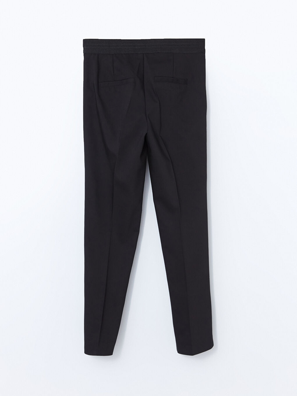 Siyah Beli Lastikli Dar Fit Kadın Pantolon-5