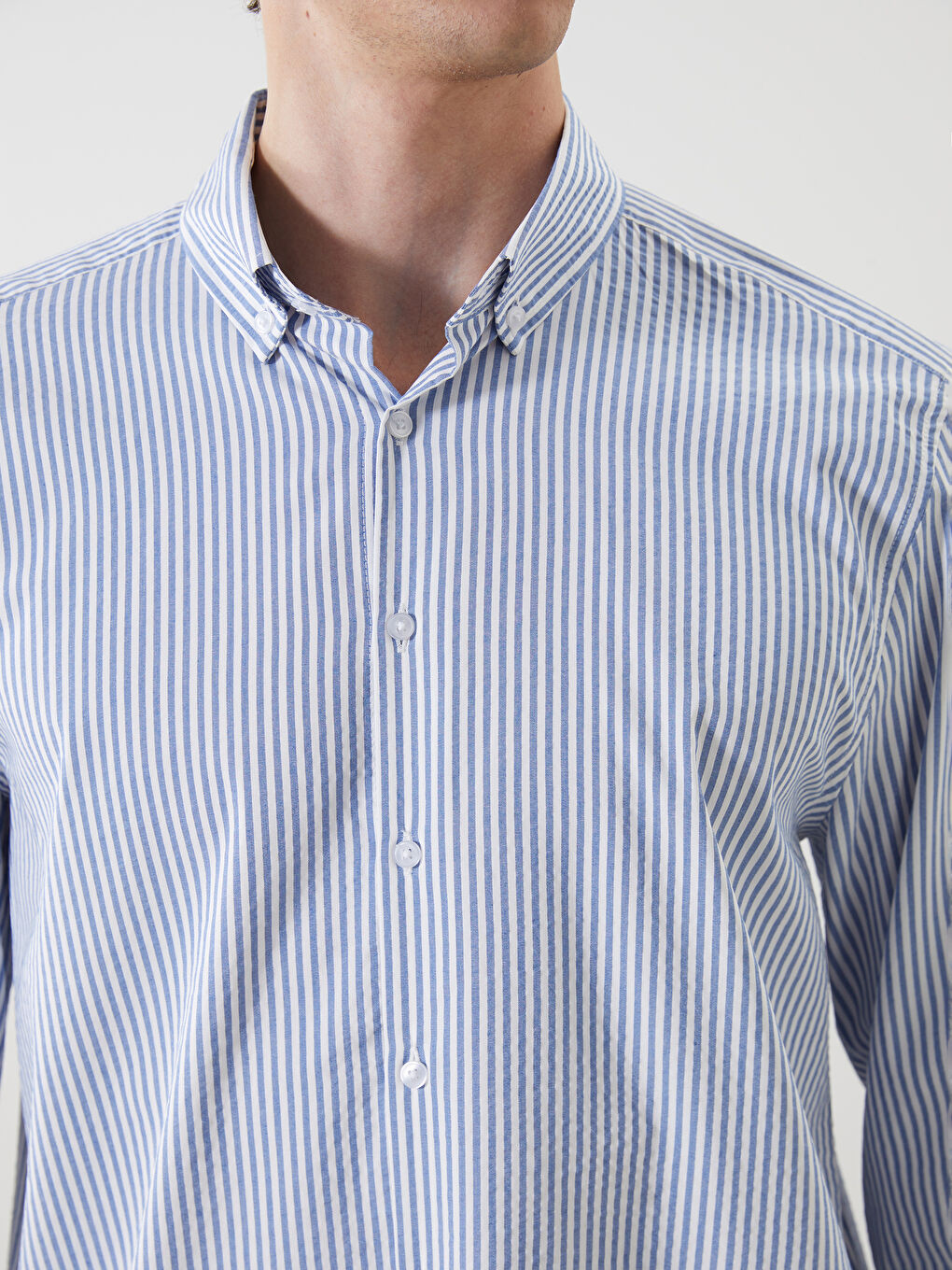 Mavi Regular Fit Uzun Kollu Çizgili Erkek Gömlek-2