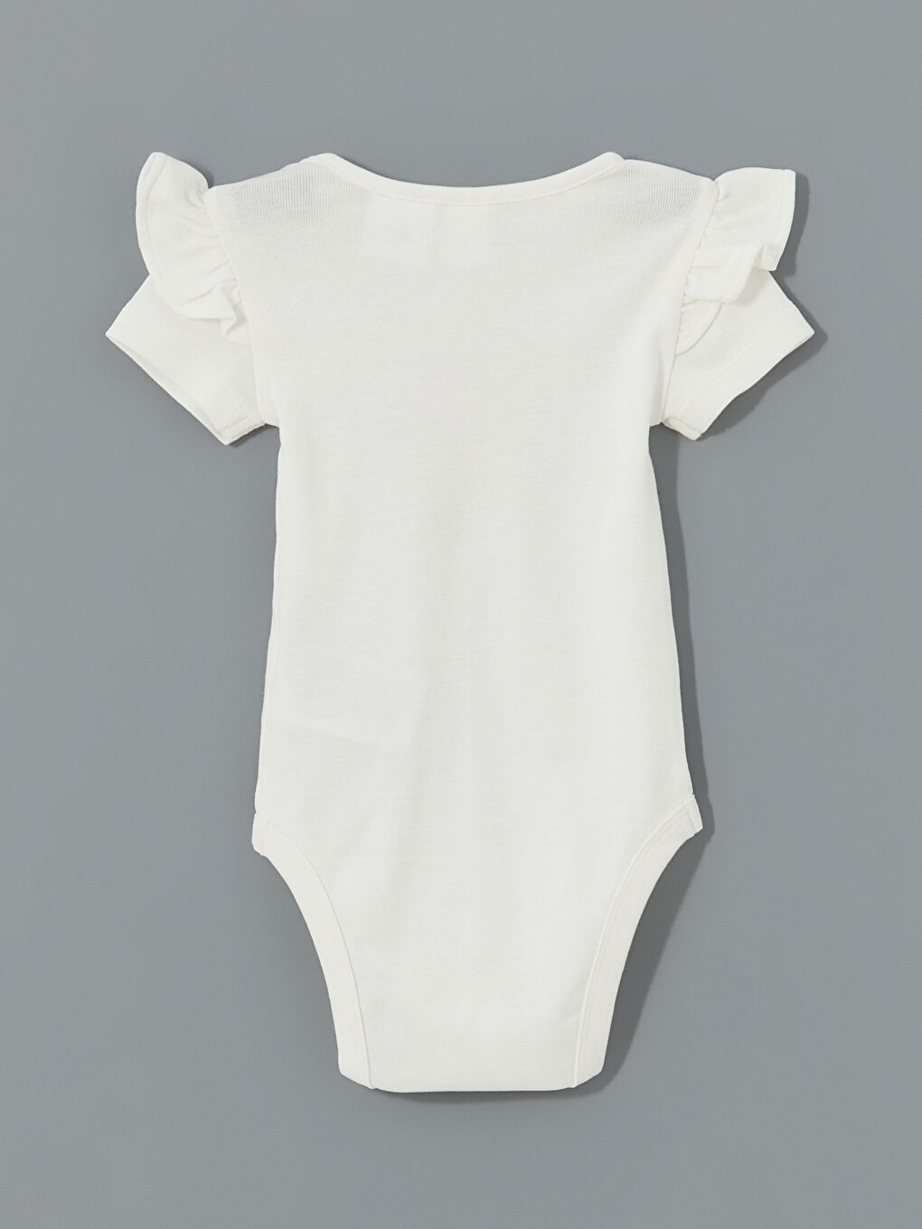 Ekru Minnie Mouse Baskılı Kız Bebek Çıtçıtlı Body-1