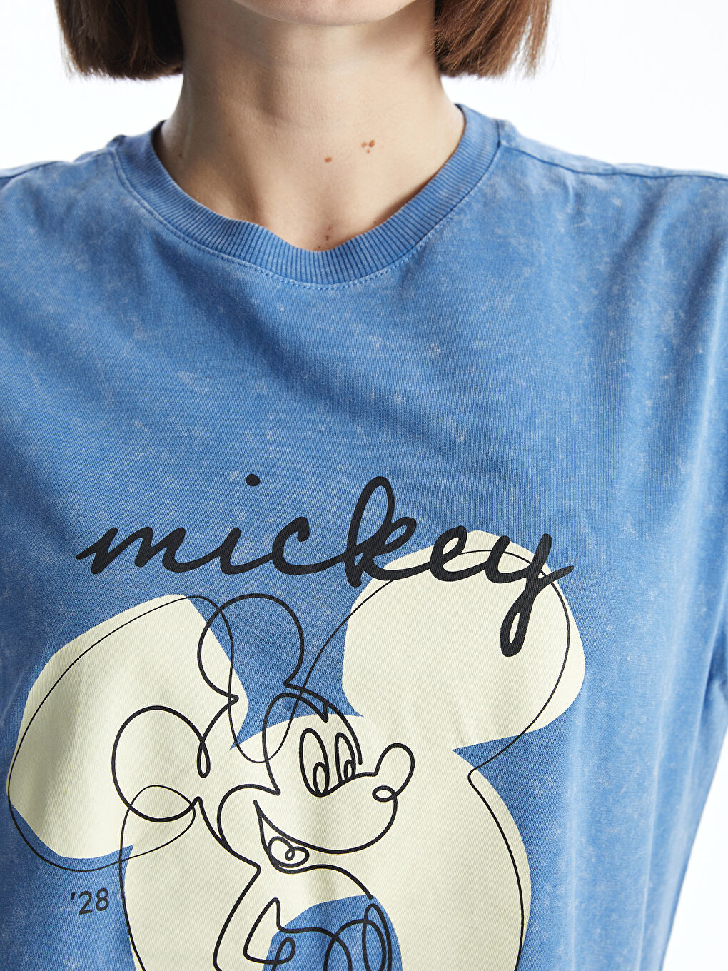 LC Waikiki Crew Neck Mickey Mouse Printed Women's T-Shirt -S5BQ45Z8-466