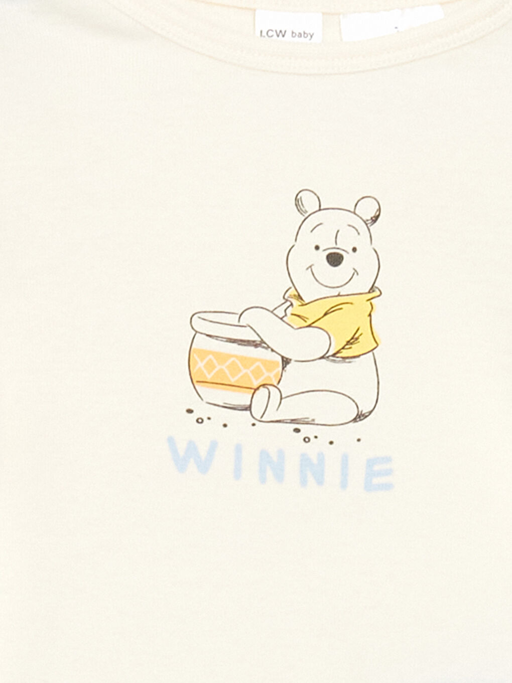 Ekru Winnie the Pooh Baskılı Erkek Bebek Çıtçıtlı Body-2