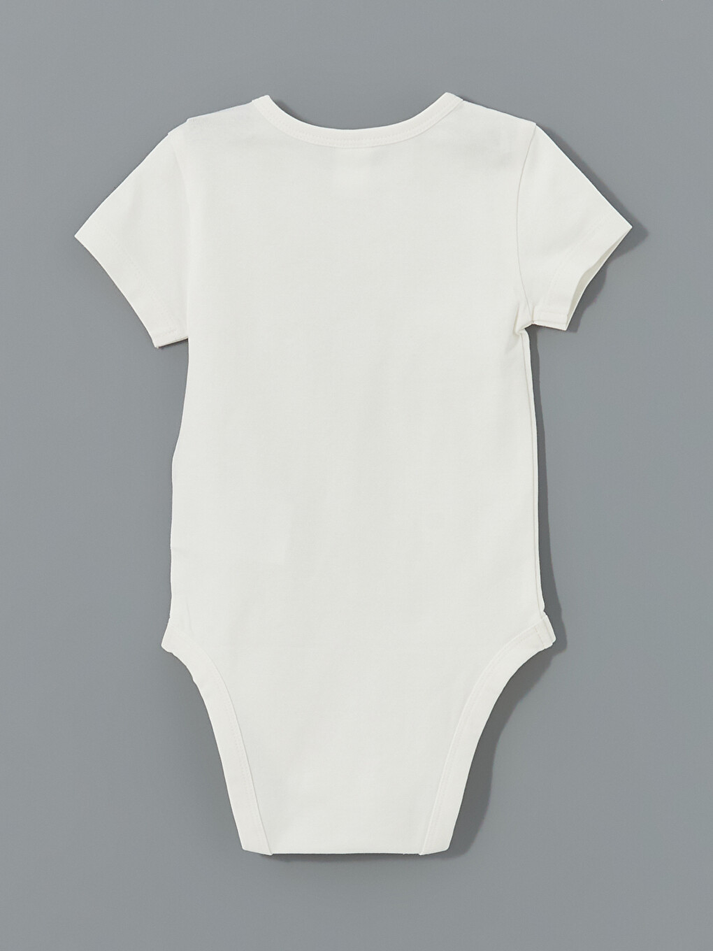 Ekru Bisiklet Yaka Baskılı Erkek Bebek Çıtçıtlı Body-1