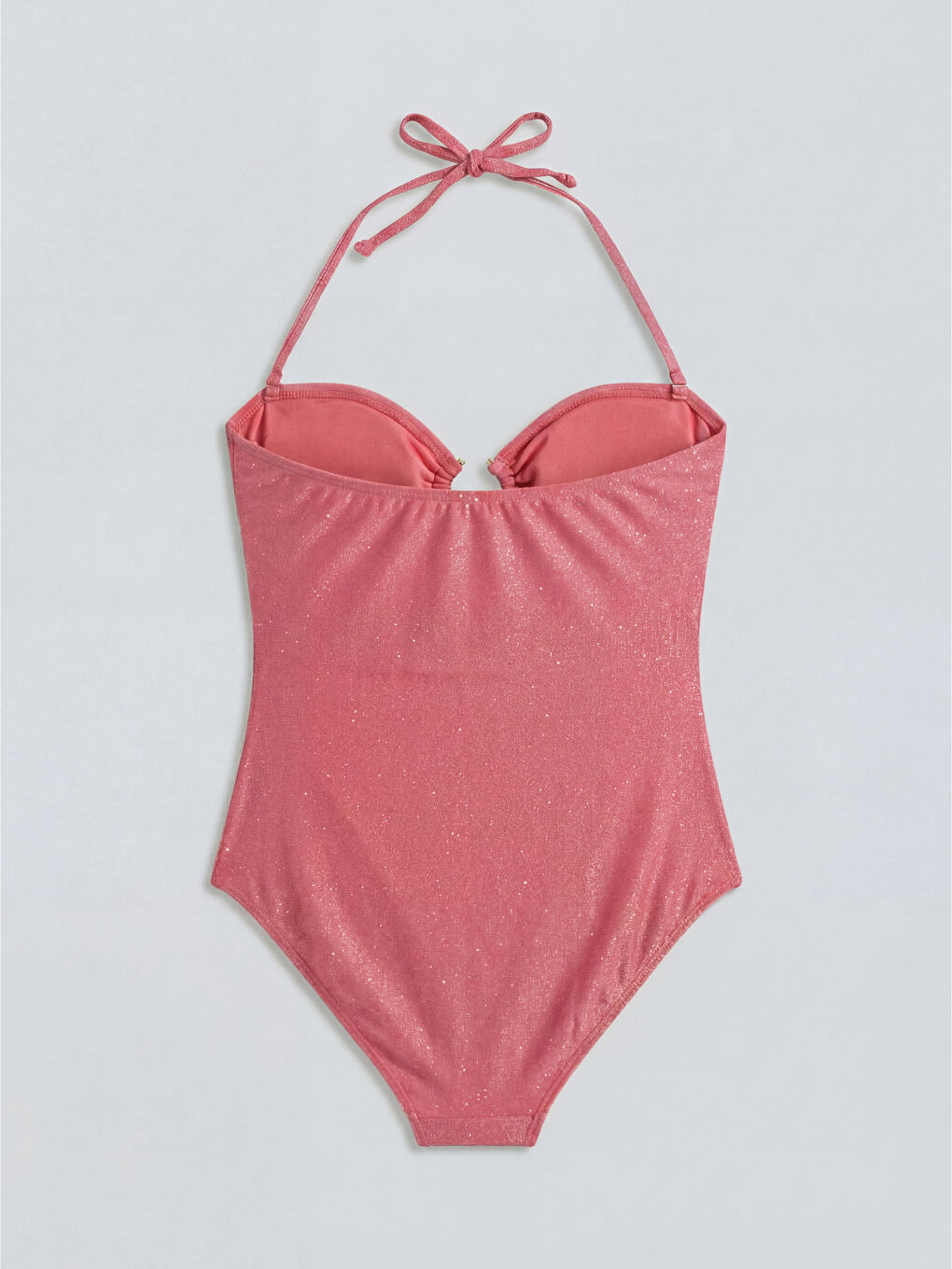 Pembe Simli Çıkarılabilir Pedli Kadın Mayo-1