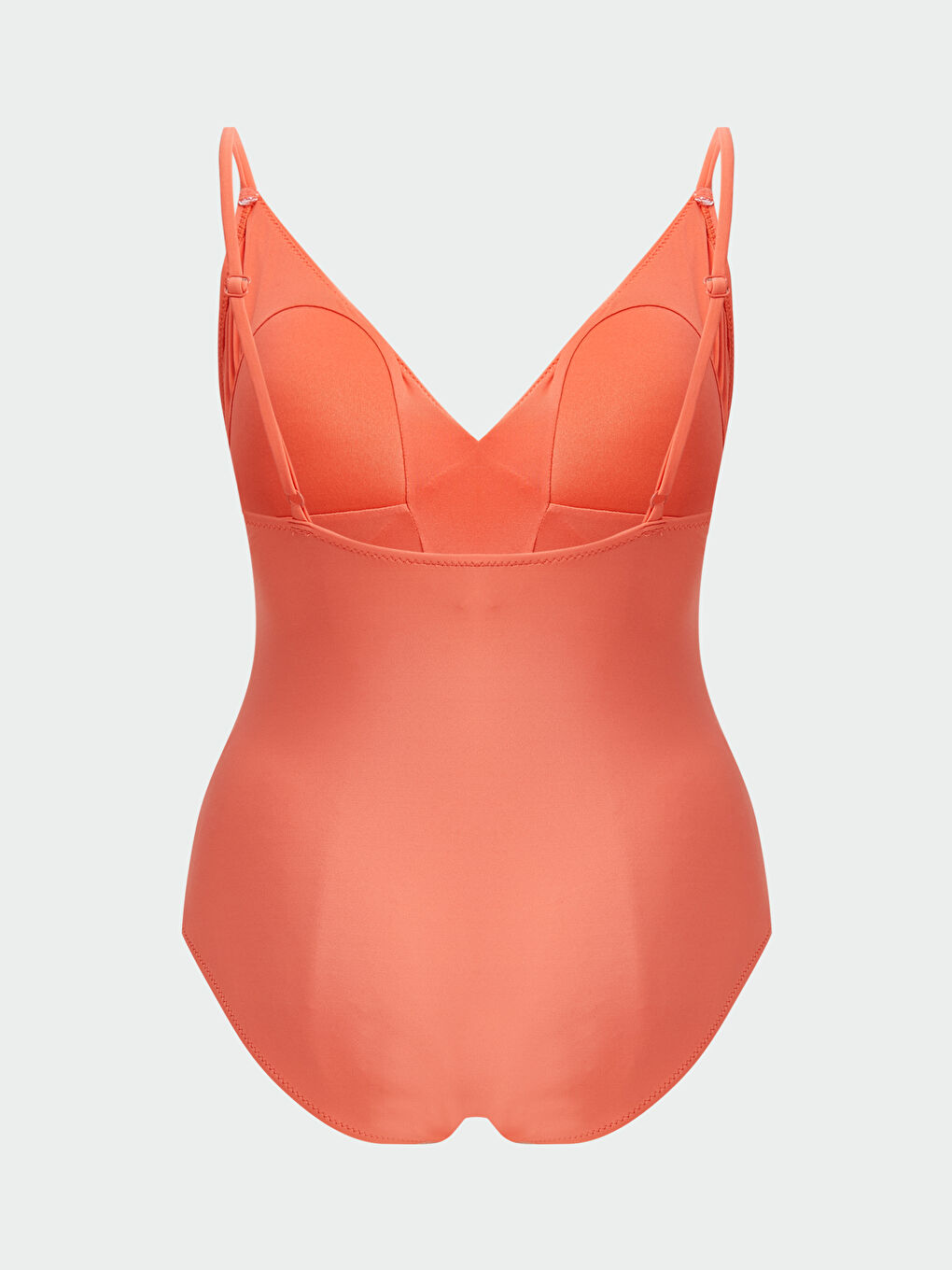 V Neck Plain Strappy Women's Swimsuit -S5BR55Z8-T0G