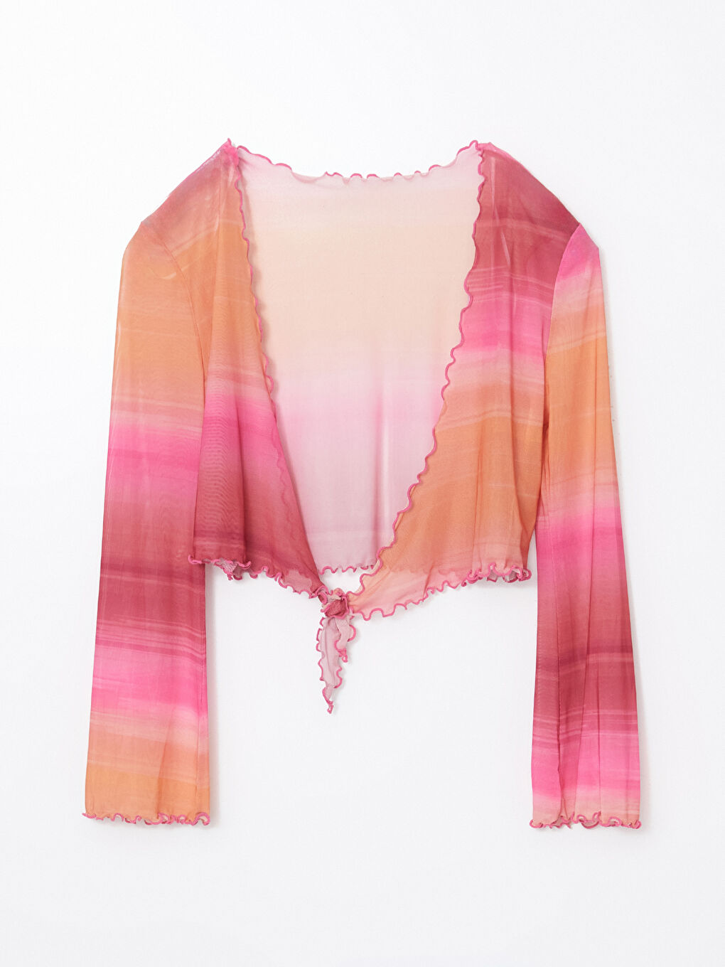 Pembe Beli Lastikli Batik Büzgülü Kadın Pareo-1