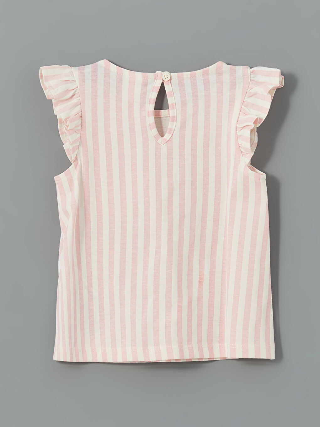 Bej Bisiklet Yaka Kız Bebek Tişört-1