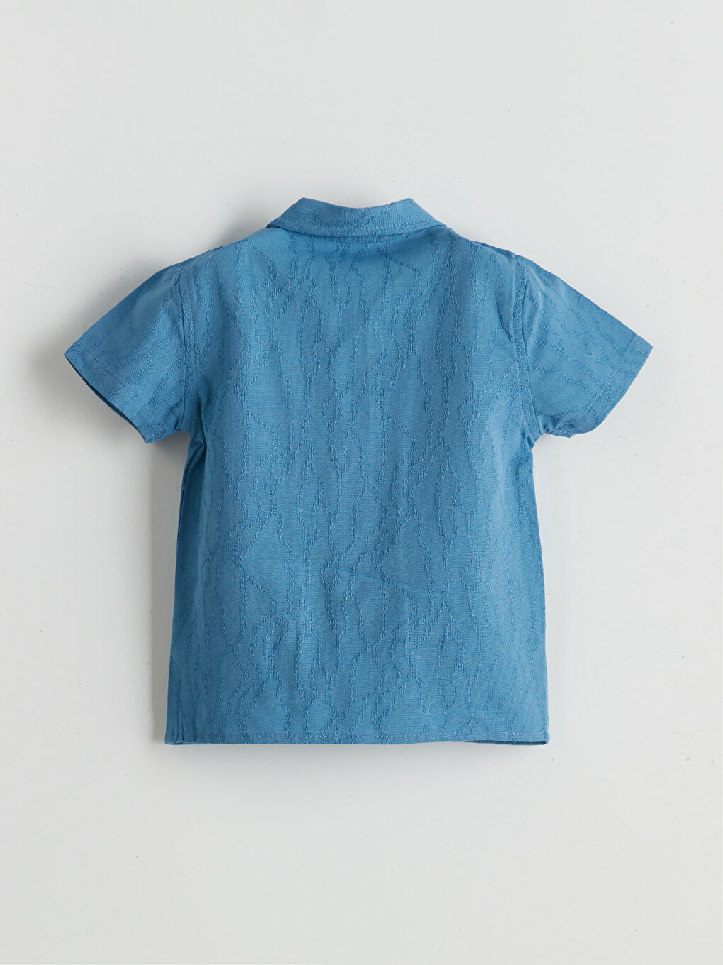 Mavi Resort Yaka Desenli Erkek Bebek Gömlek-1