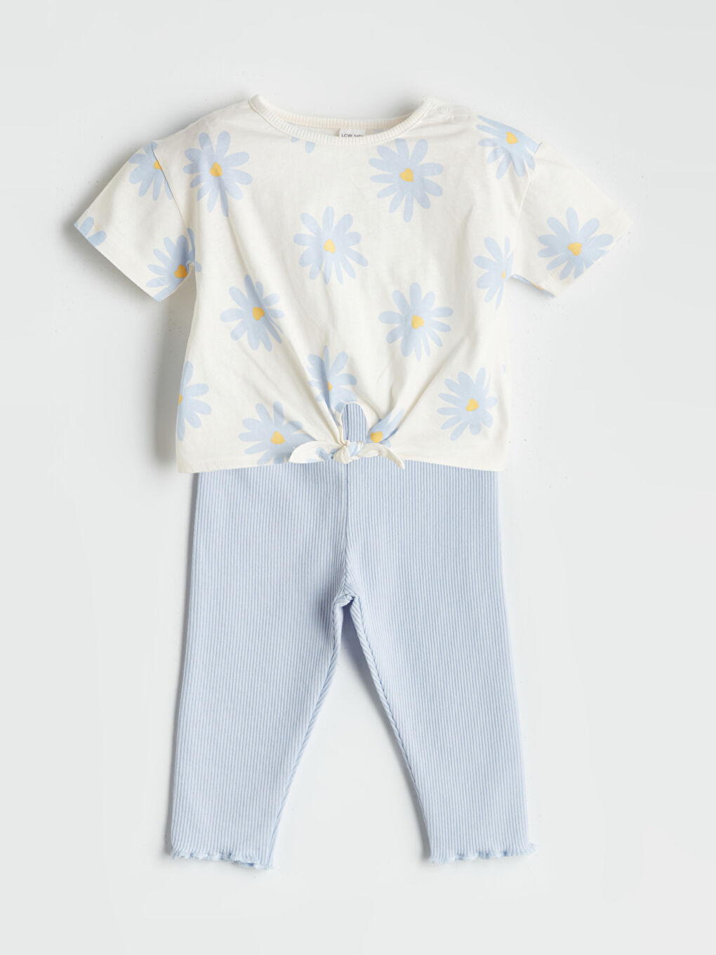 Crew Neck Floral Girls' T-Shirt And Leggings 2-Pack -S5BS50Z1-LQA