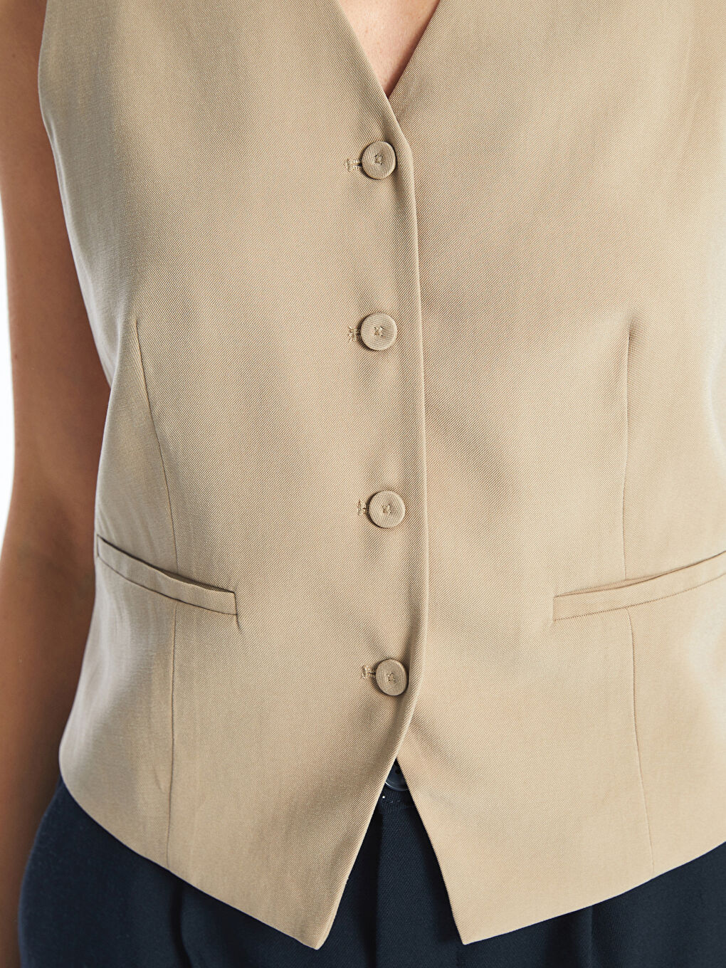 V Neck Women's Classic Waistcoat -S5BS55Z8-D1N