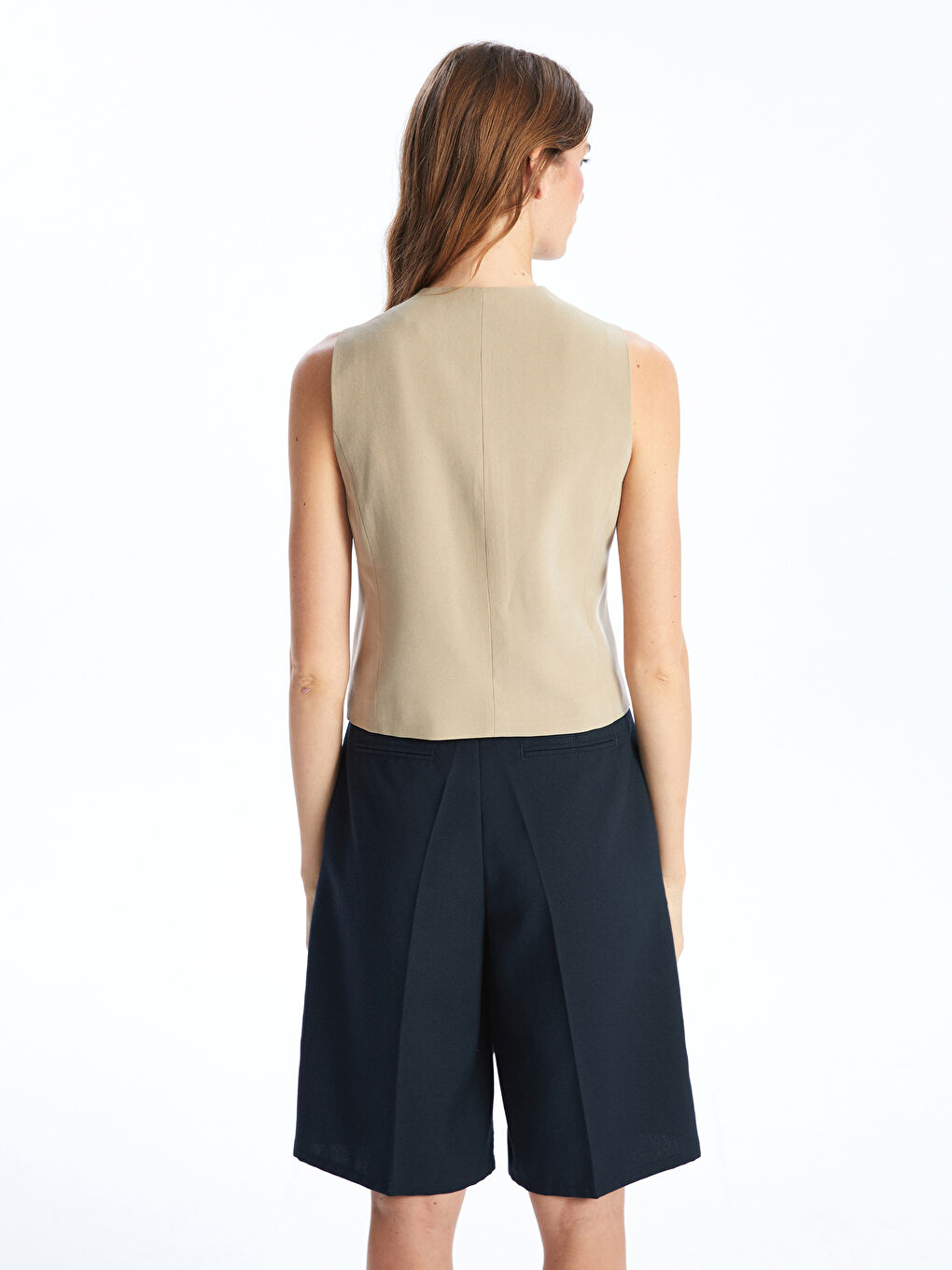 V Neck Women's Classic Waistcoat -S5BS55Z8-D1N