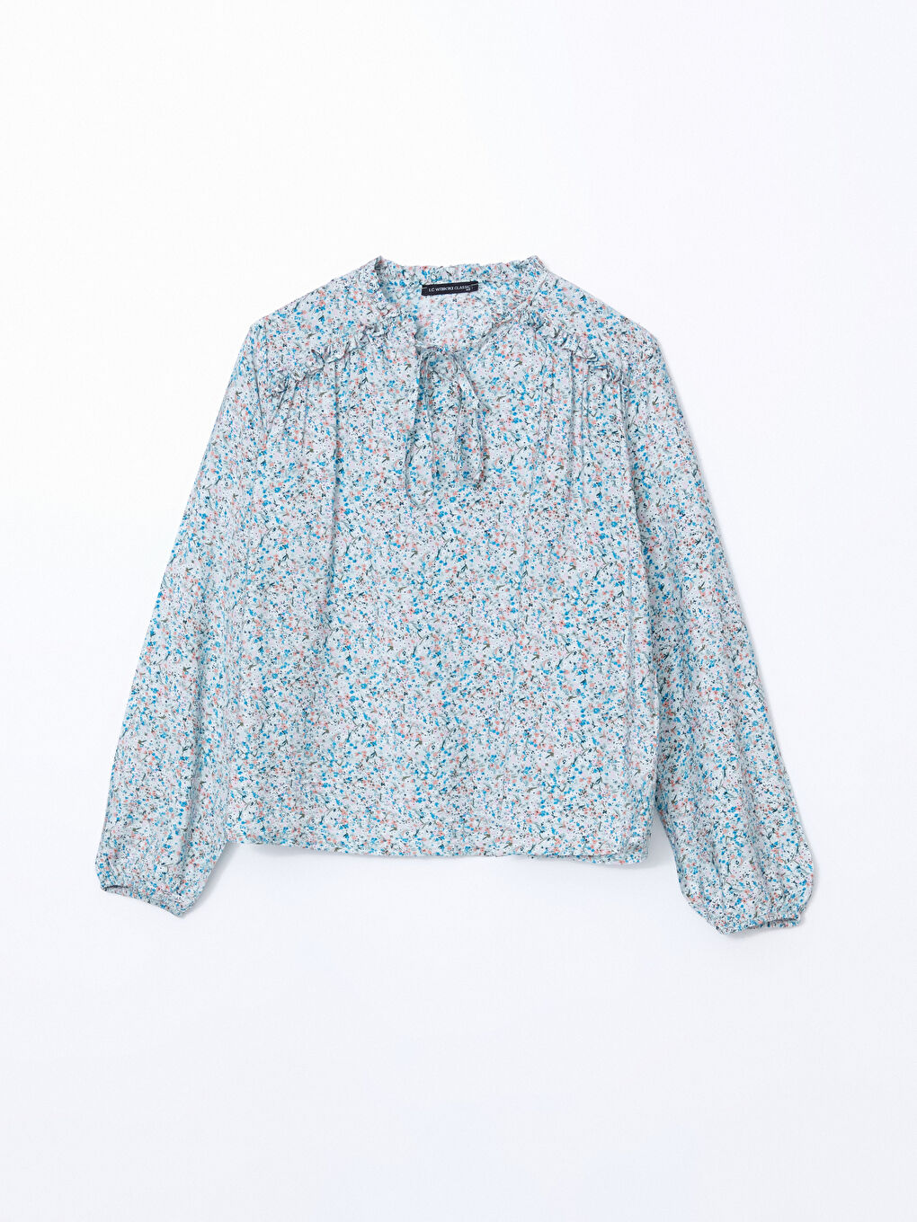 Tie Neck Floral Women's Blouse -S5BS66Z8-LRR