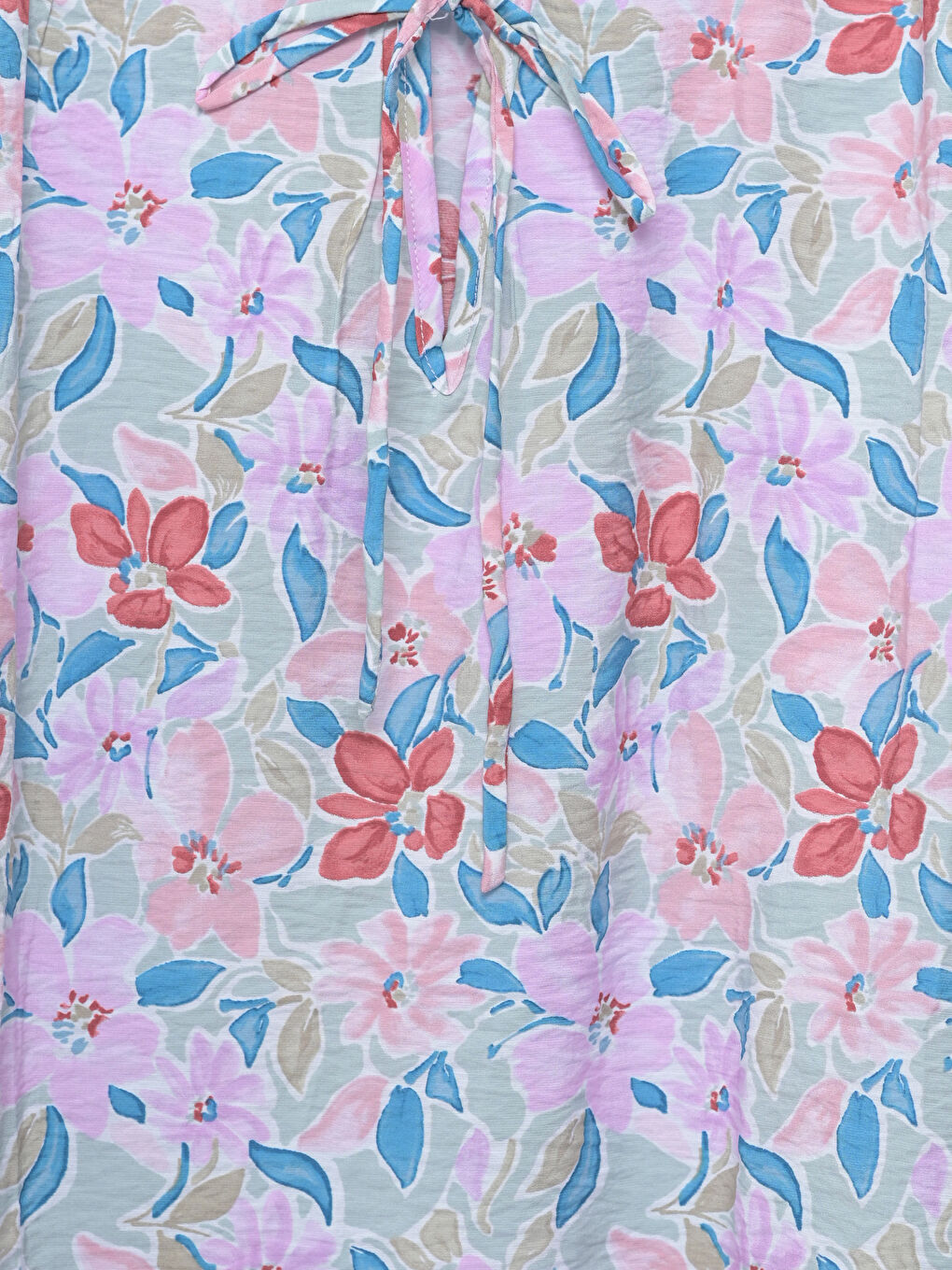Tie Neck Floral Women's Blouse -S5BS67Z8-F9C