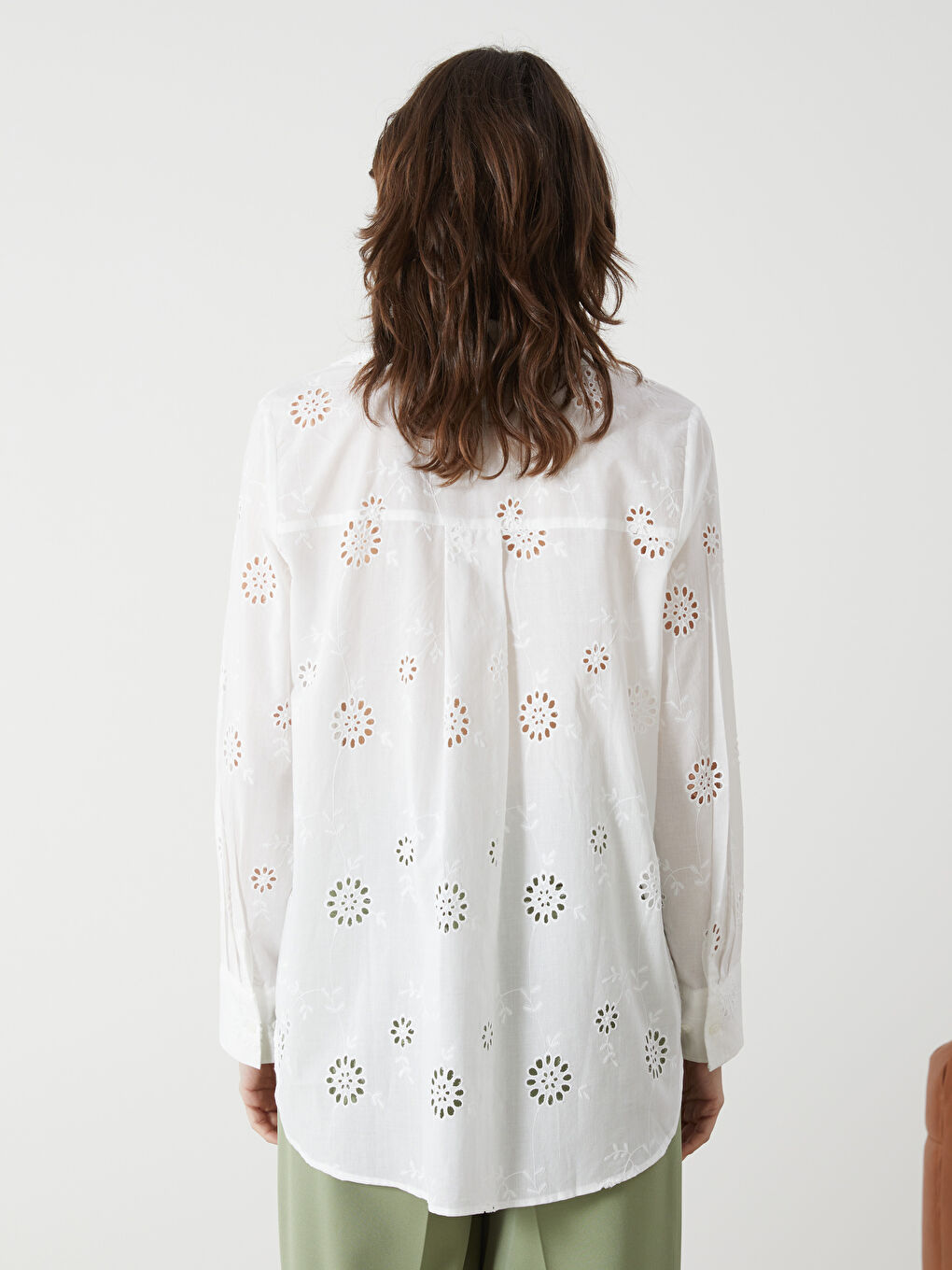 Loose Fit Hole-Knitted Women's Shirt -S5BS70Z8-EEW