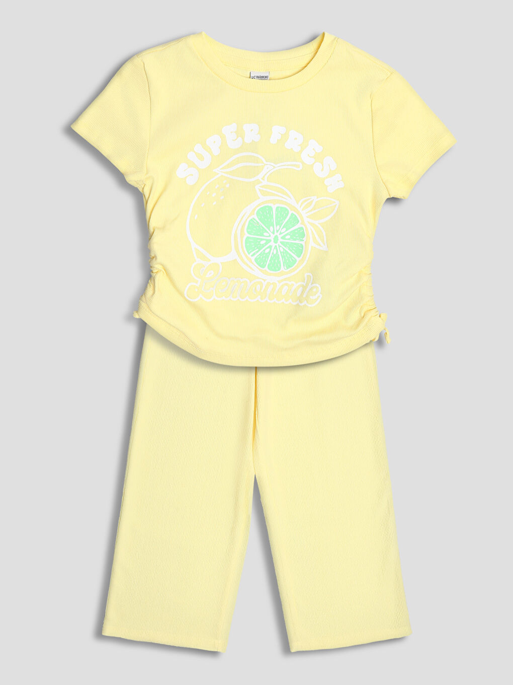 Crew Neck Printed Girls' Set