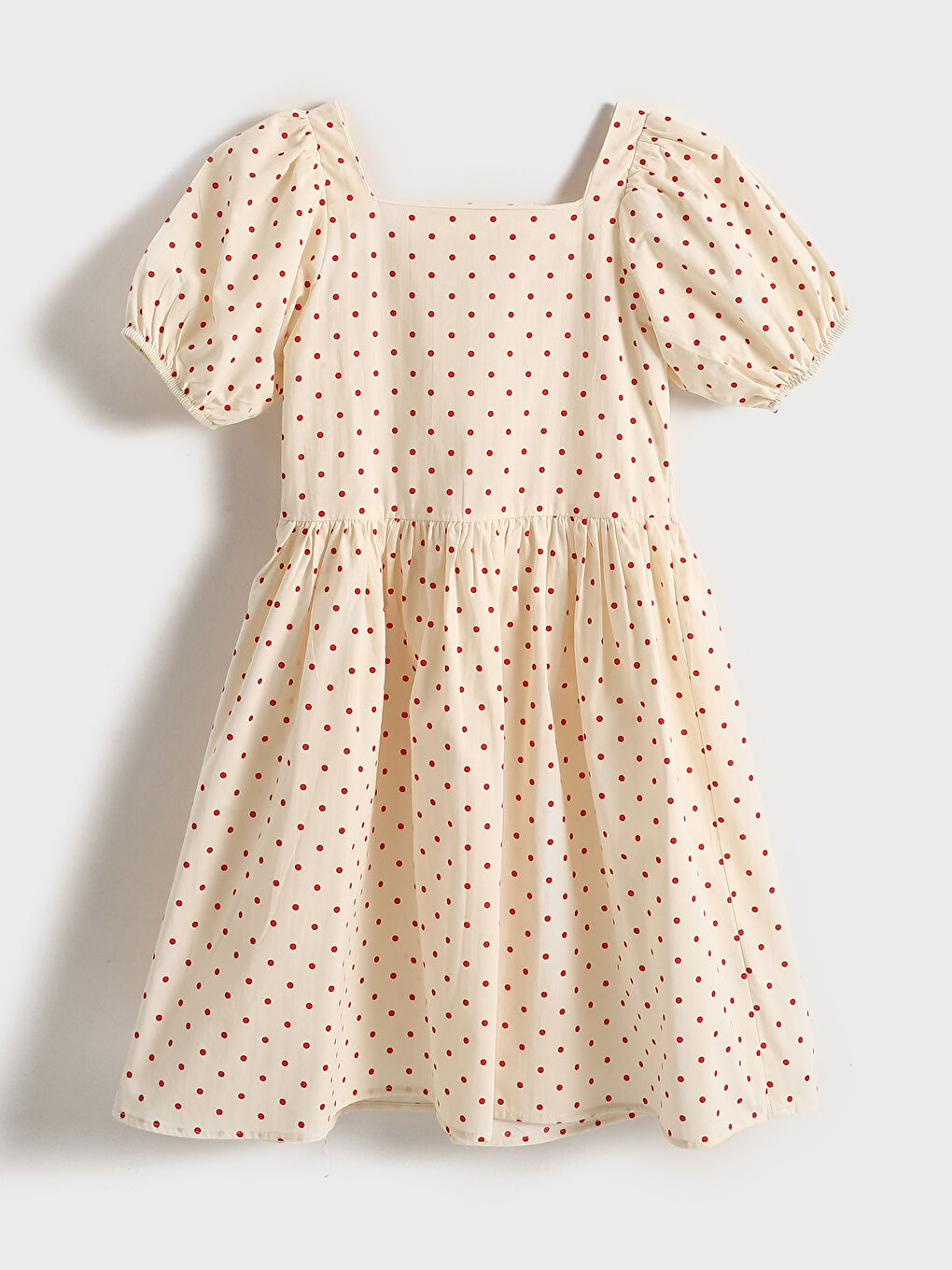 LCW Kids Square Collar Girls' Poplin Dress -S5BU53Z4-LRB