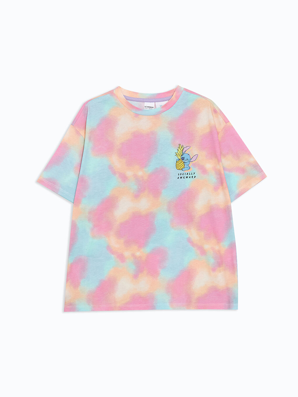 Crew Neck Stitch Printed Girls' T-Shirt and Leggings -S5BV53Z4-F9C