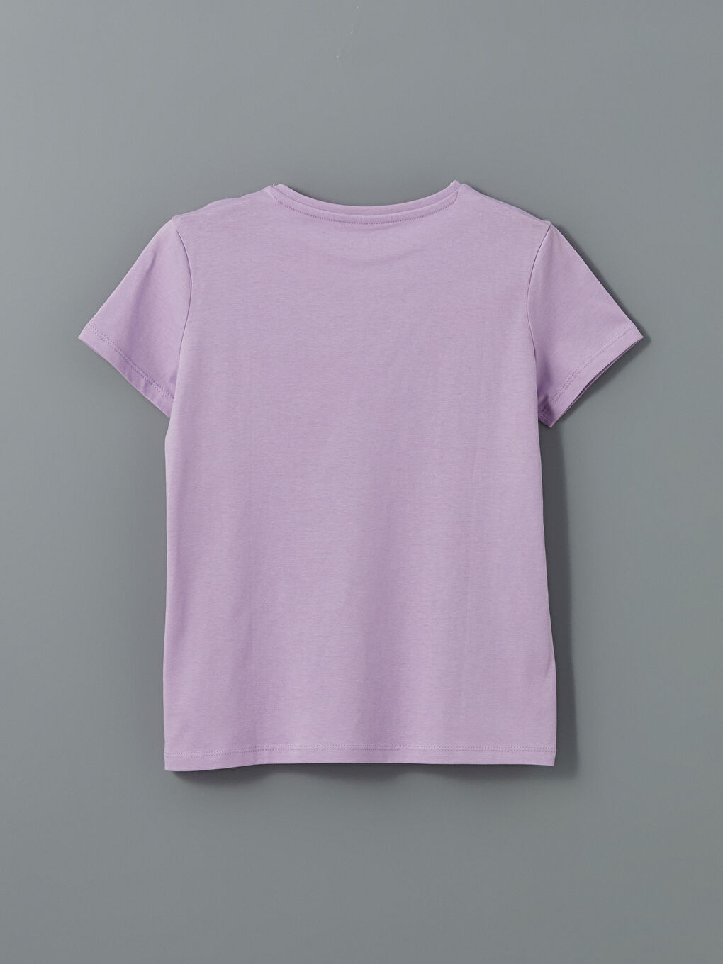 Lila Bisiklet Yaka Kız Çocuk Tişört-2