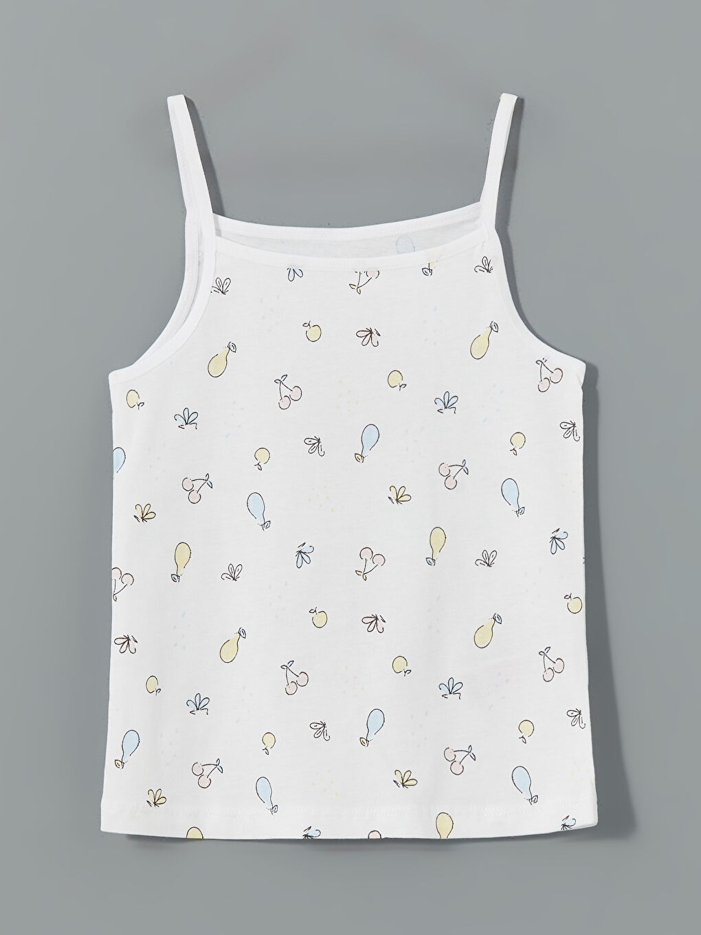 Beyaz Kare Yaka Kız Çocuk Atlet