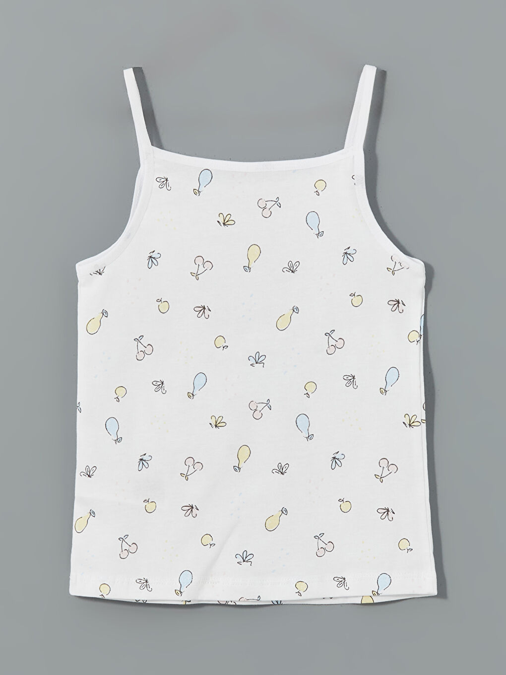 Beyaz Kare Yaka Kız Çocuk Atlet-1