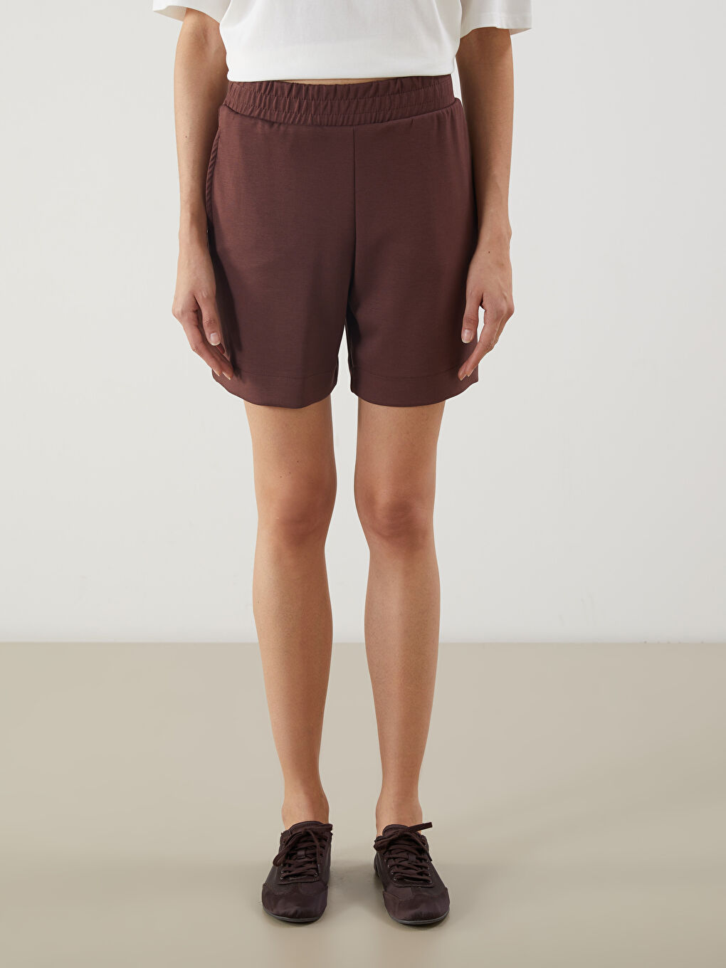 Elasticated Waist Women's Shorts -S5BY76Z8-HGT