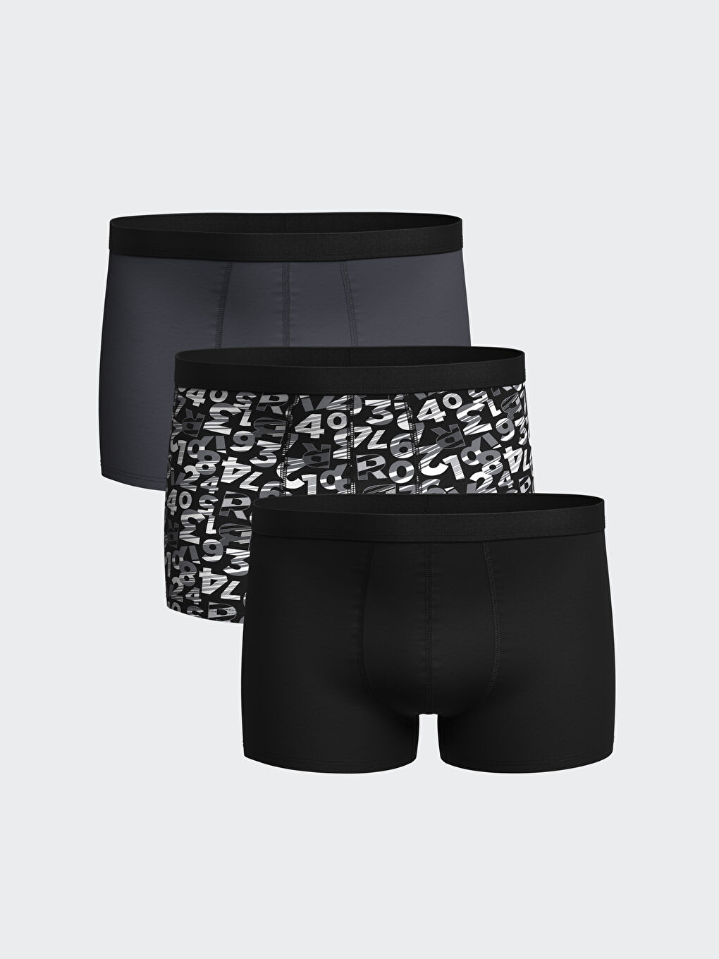 عبوة من 3 قطع من سراويل بوكسر قطنية مطاطية بمقاس عادي للرجال