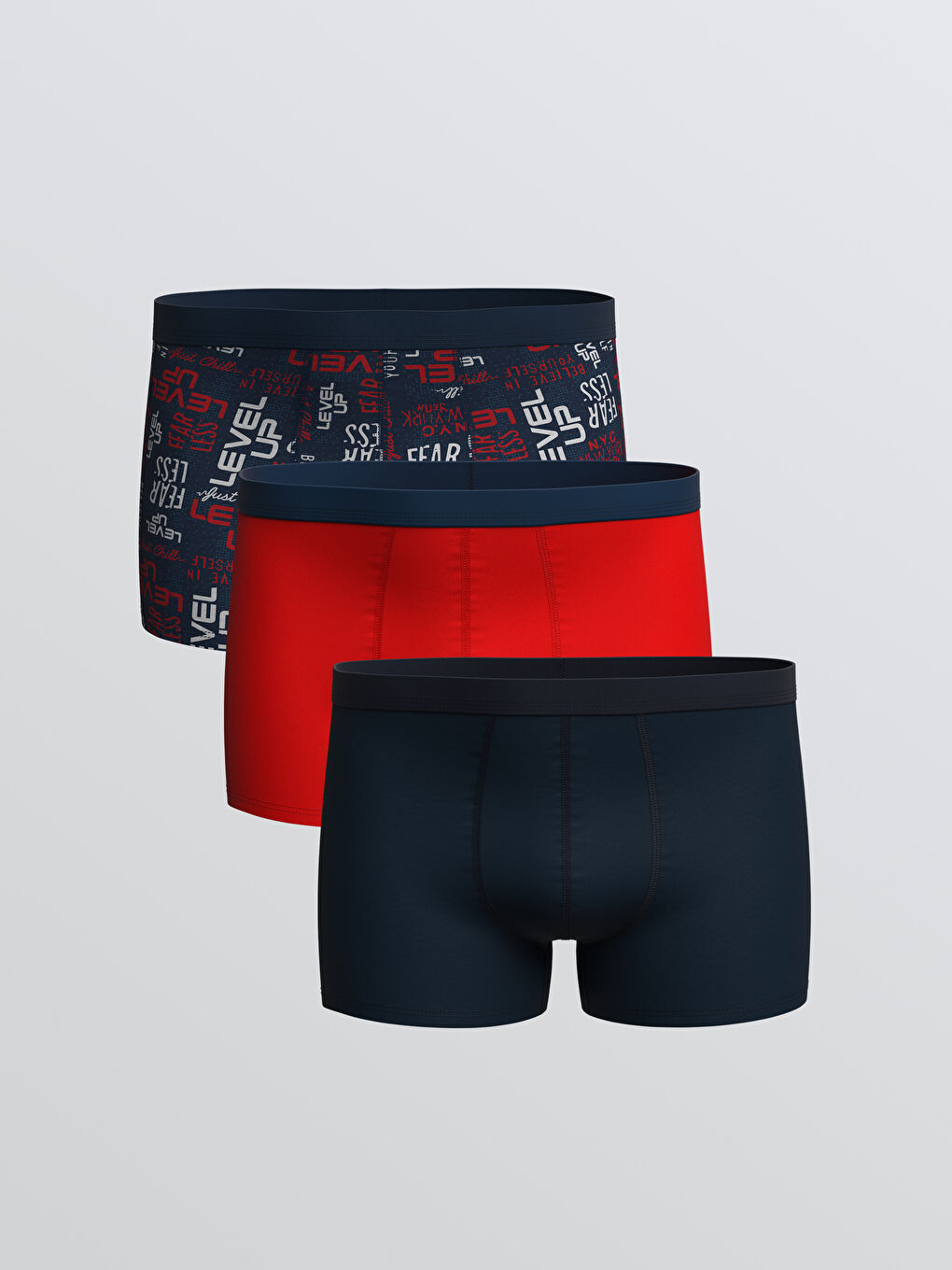 سراويل بوكسر للرجال بقماش مرن عادي ٣ قطع