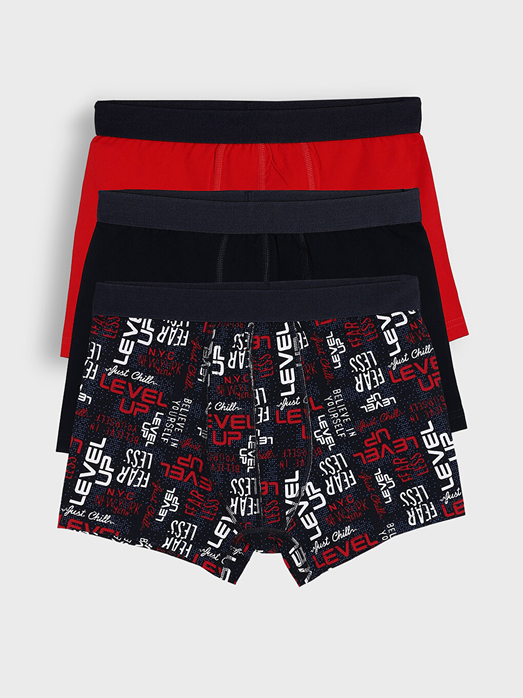 سراويل بوكسر للرجال بقماش مرن عادي ٣ قطع-5