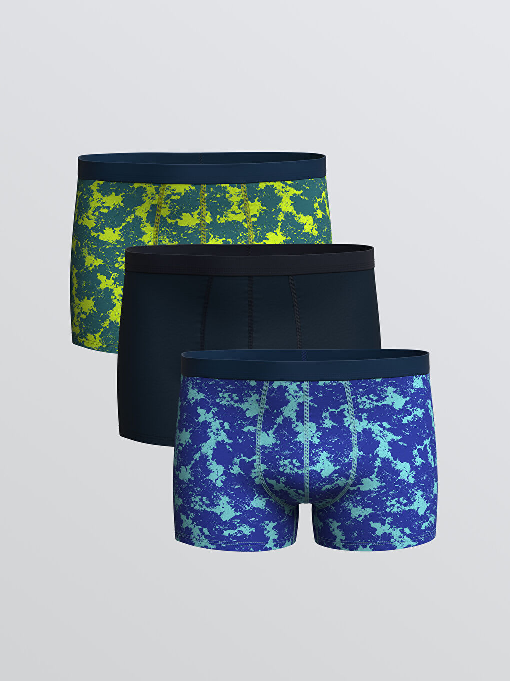 Lot de 3 Caleçons Boxers en Coton Extensible Coupe Standard pour Hommes