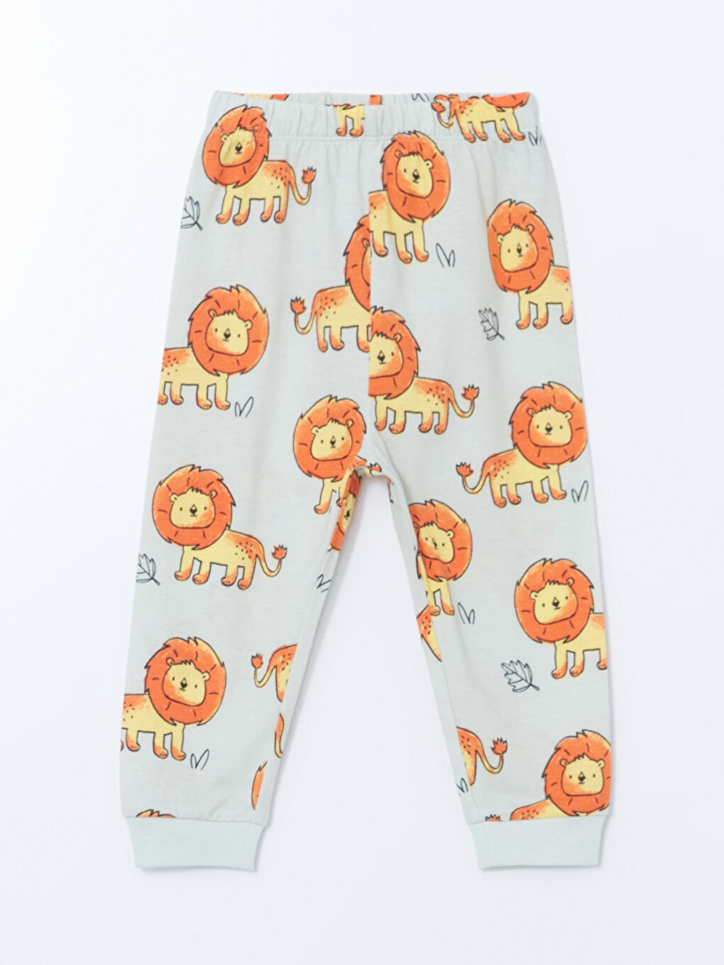 Yeşil Aslan Baskılı Erkek Bebek Pijama Takım-2