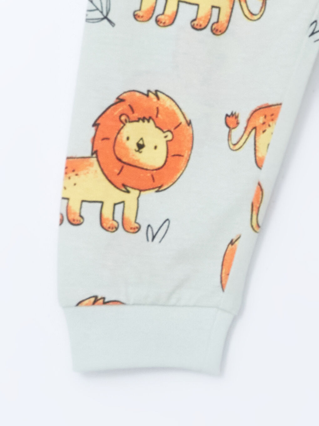 Yeşil Aslan Baskılı Erkek Bebek Pijama Takım-4