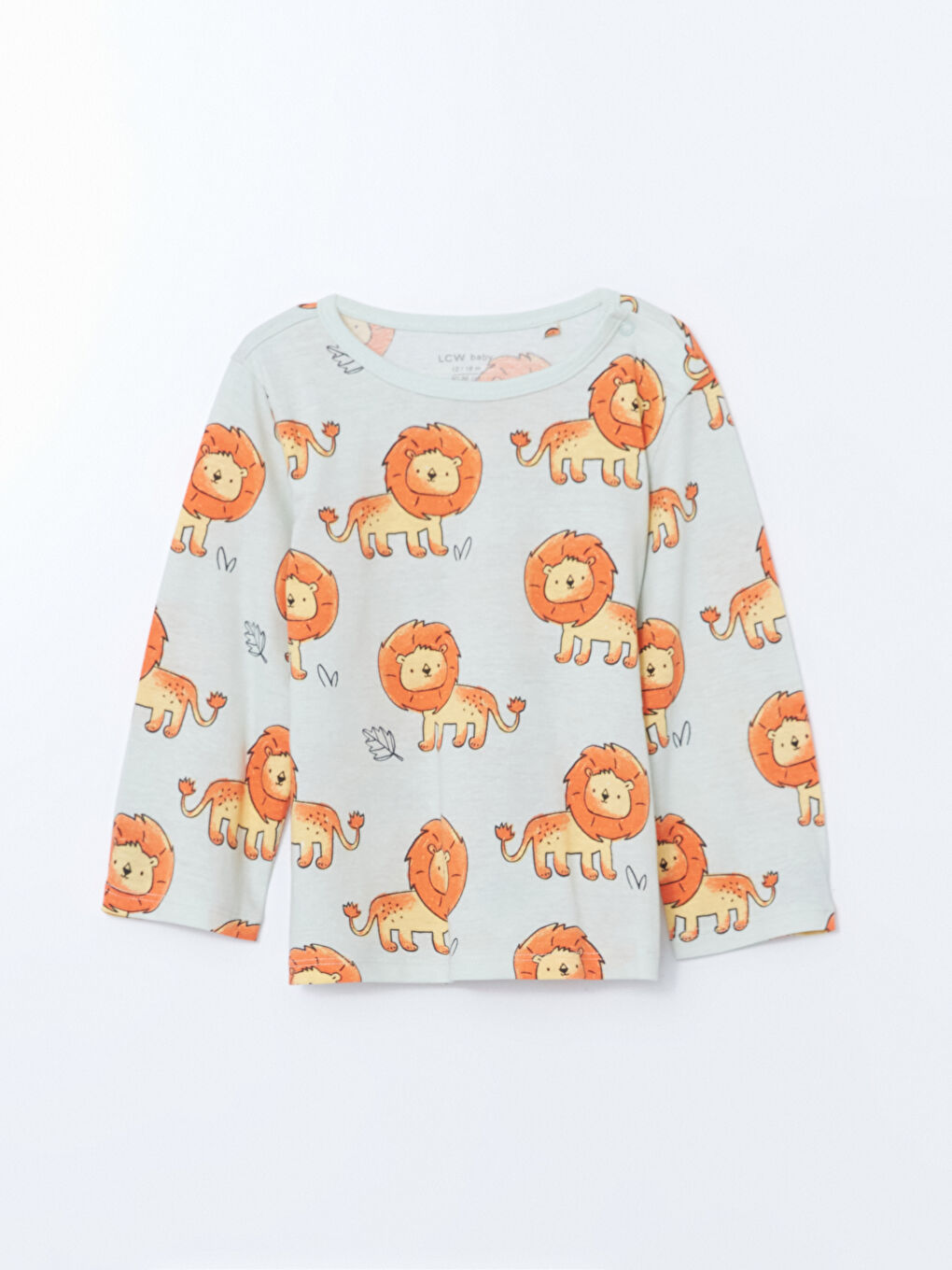 Yeşil Aslan Baskılı Erkek Bebek Pijama Takım