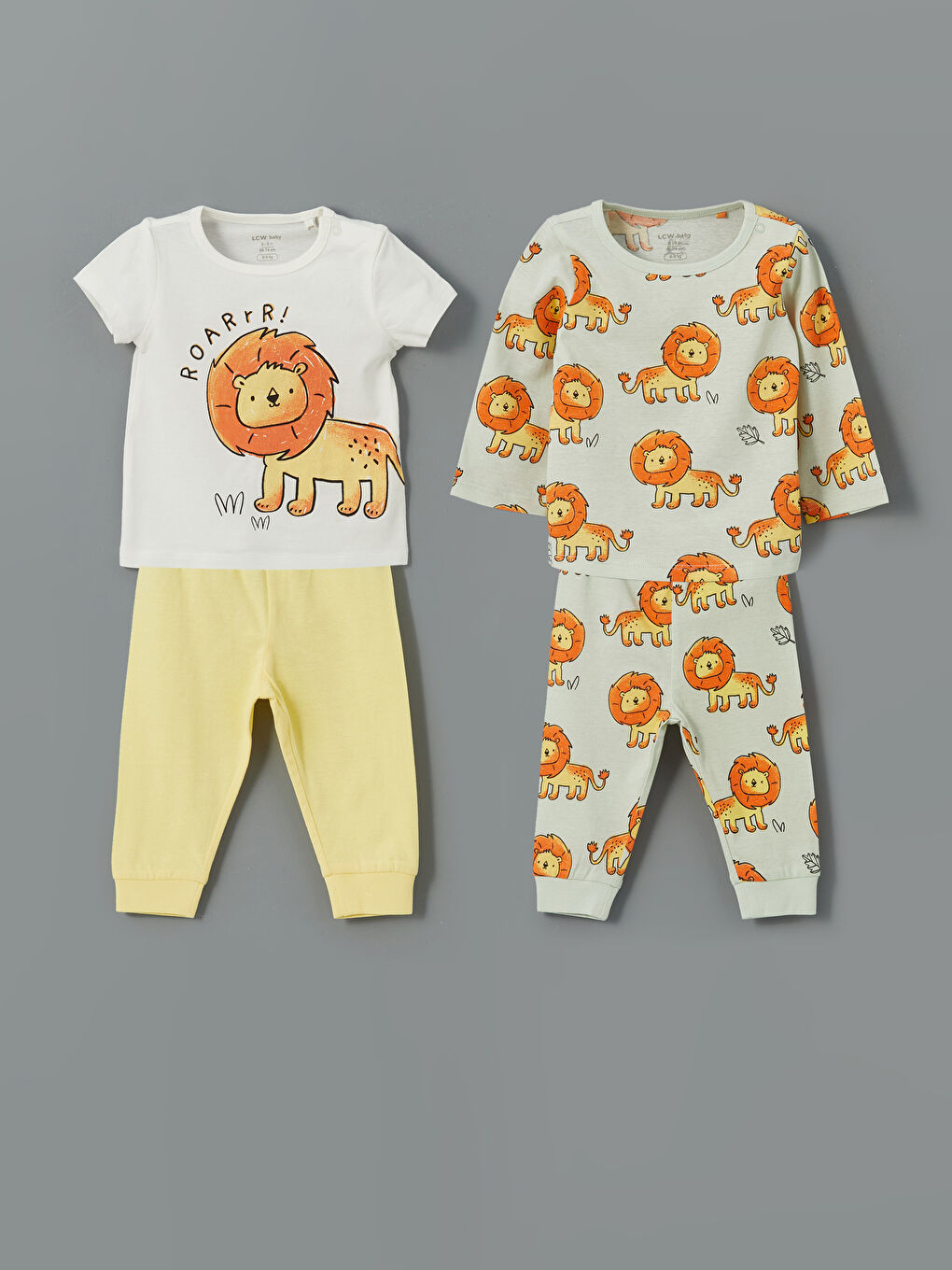 Lion Printed Baby Boys' Pyjama Set 2 Pack -S5CB09Z1-FDU