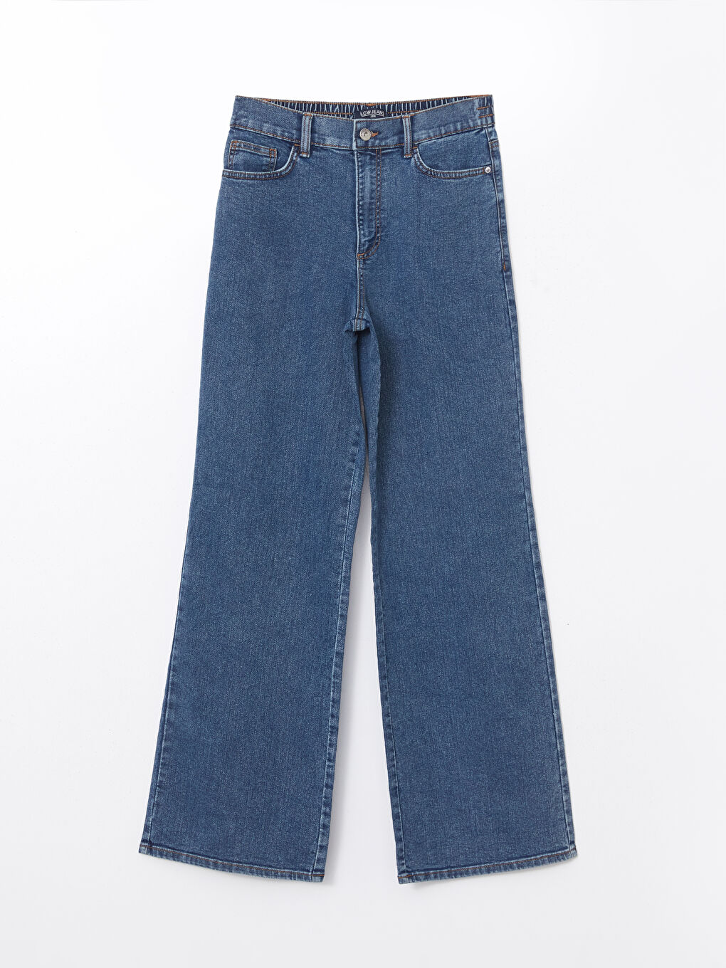Elastic Waist Wide Leg Women's Jeans -S5CB21Z8-H45