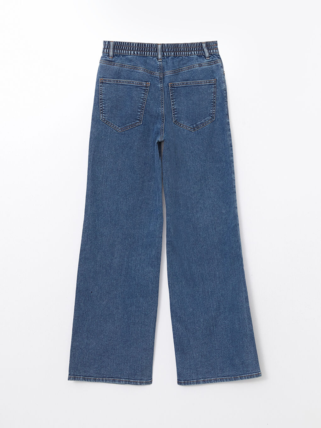 Elastic Waist Wide Leg Women's Jeans -S5CB21Z8-H45